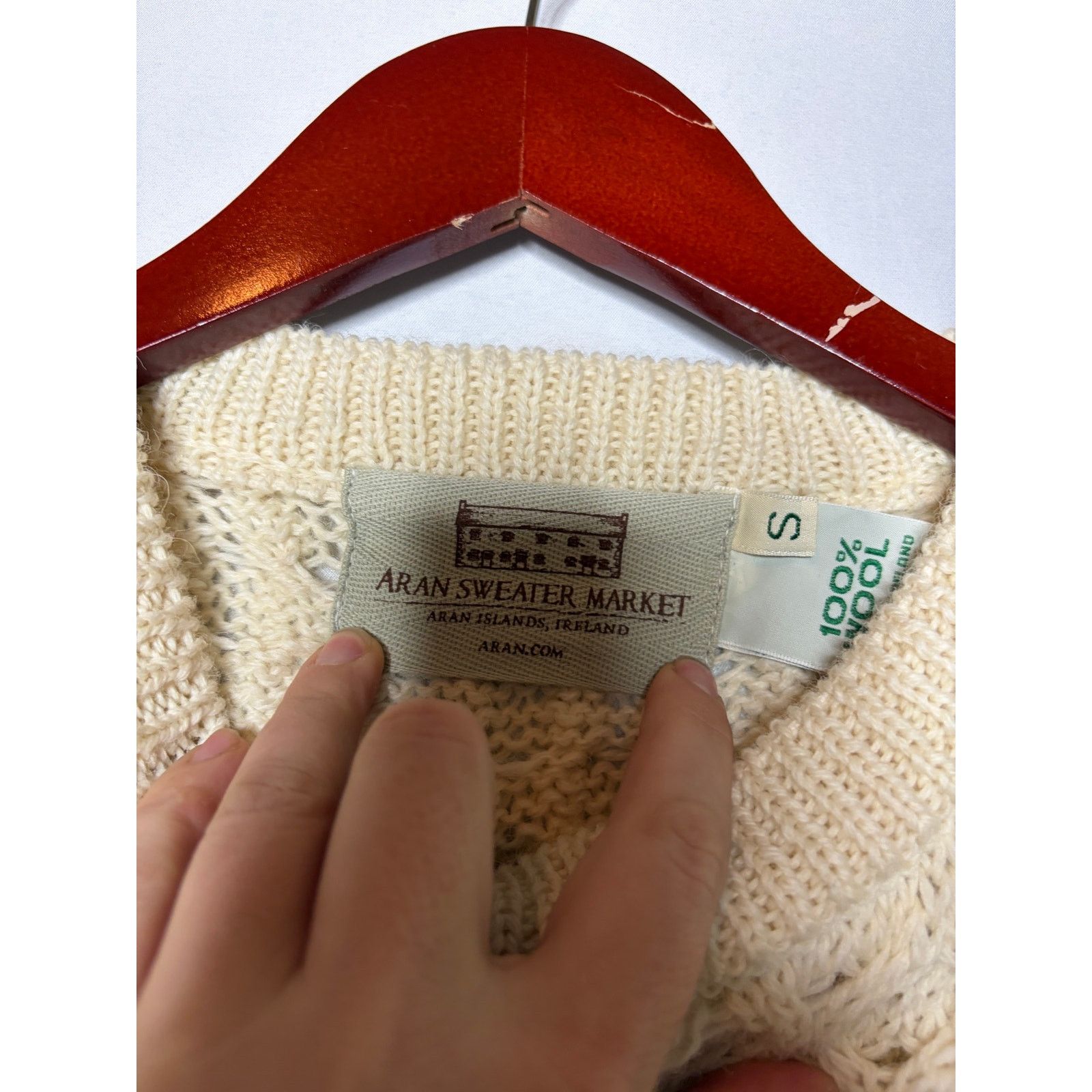 Aran Crafts Vintage Aran cream fisherman crewneck 100% wool sweater sz S Size US S / EU 44-46 / 1 - 3 Thumbnail