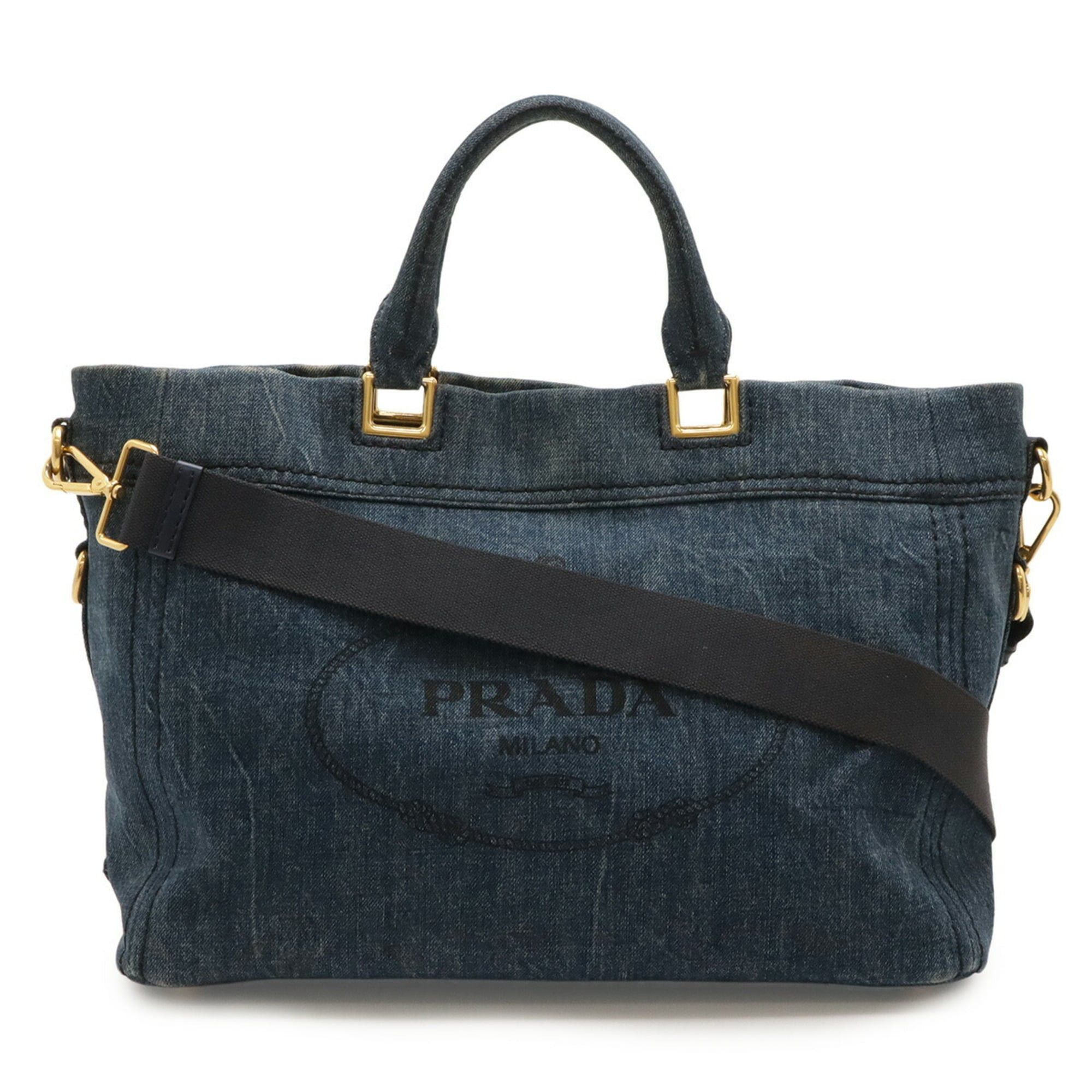 Prada Blue Denim Large Canapa Tote Bag 💙✨💙✨💙 The Prada  PRADA Canapa Tote Bag, Handbag, Shoulder Denim Canvas, AVIO Blue BN2069