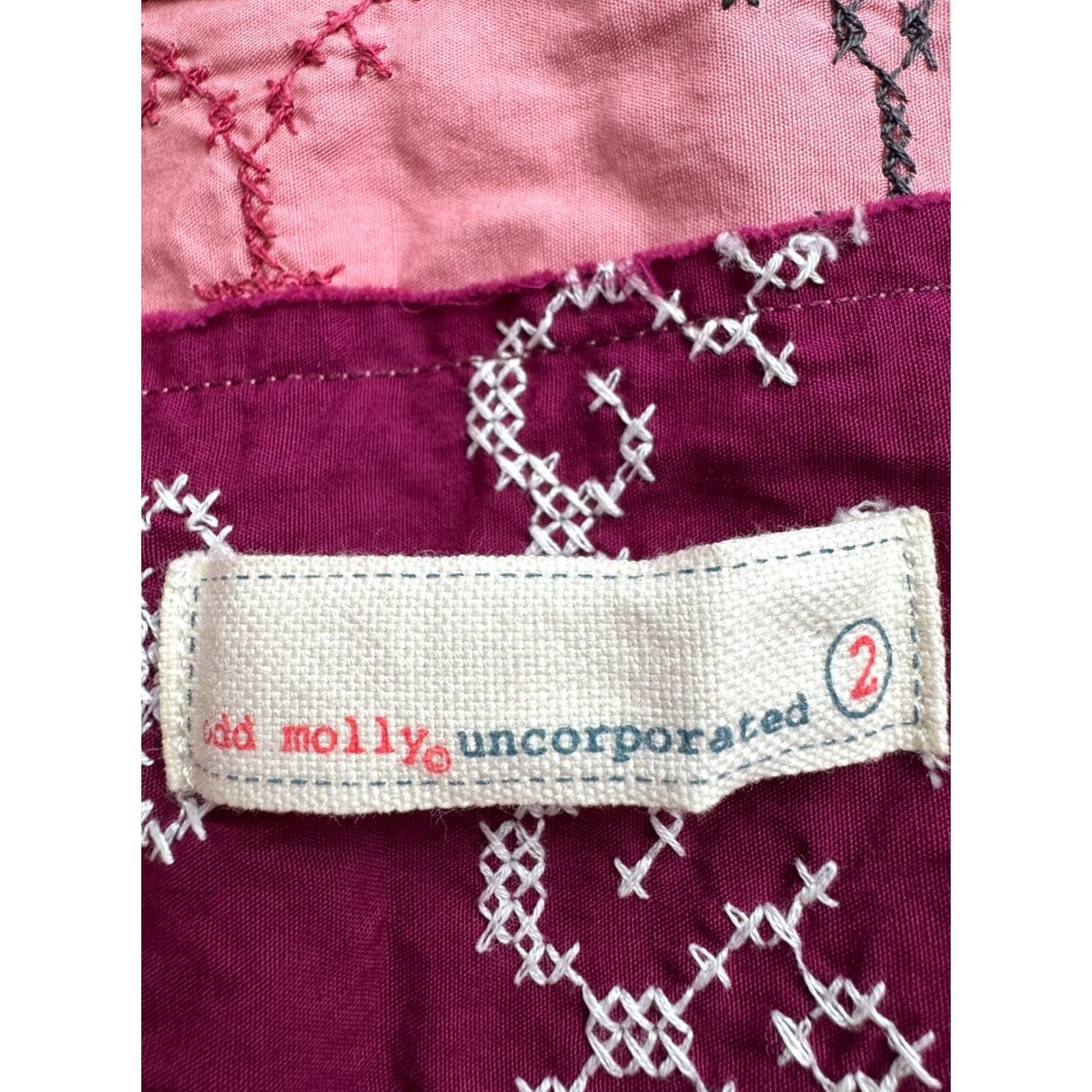 Pinko Odd Molly 2 Pink Boho Embroidered Cotton Tunic Dress Womens Size 2 Knee Length 76 cm XS-XL? Size XS / US 0-2 / IT 36-38 - 4 Thumbnail