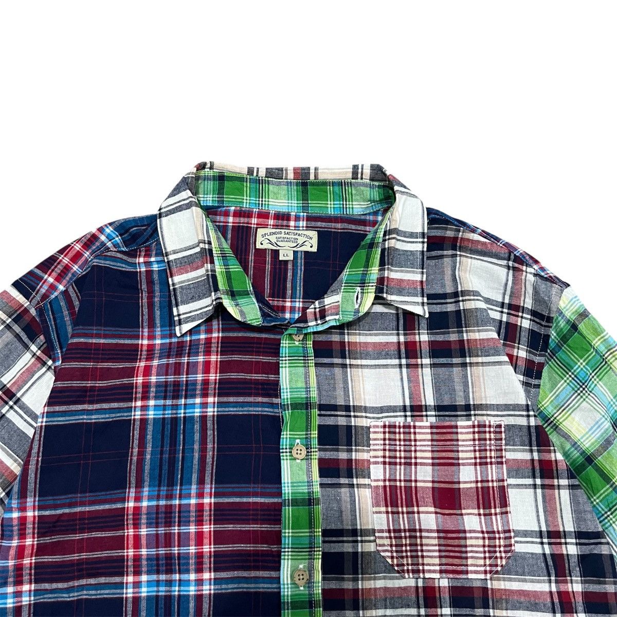 Japanese Brand 🍄Splendid Satisfaction Short Madras Check Multi Panel Size US XL / EU 56 / 4 - 3 Thumbnail