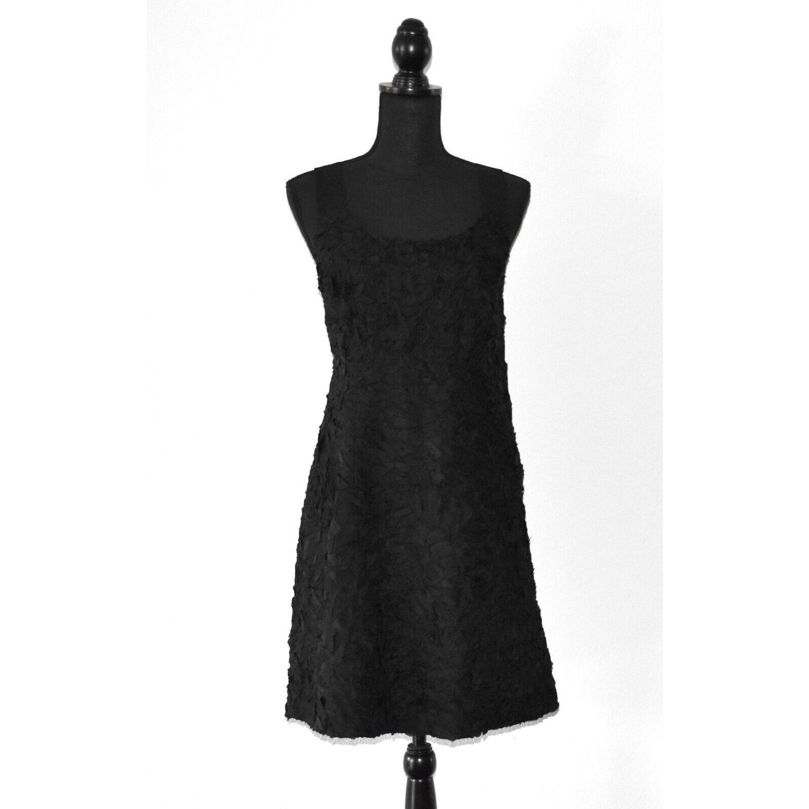 Eileen Fisher NWT EILEEN FISHER Black 100% Silk Sleeveless Crinkle Dress 8 Size M / US 6-8 / IT 42-44 - 3 Thumbnail