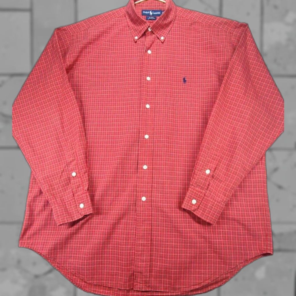 Polo Ralph Lauren VINTAGE Polo Ralph Lauren Shirt Men L Red Check Blake Button-Up Polo Ralph Lauren Blake Shirt L Red Size US L / EU 52-54 / 3 - 1 Thumbnail