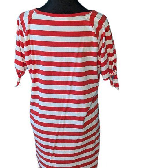 Michael Kors MICHAEL Michael Kors Red and White Striped T-Shirt Dress Wom Size L / US 10 / IT 46 - 3 Thumbnail