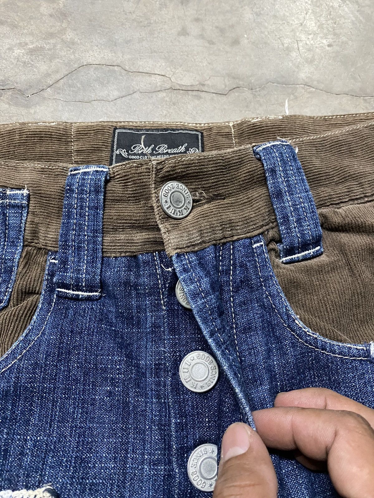 Hysteric Glamour × Japanese Brand × Tornado Mart Baggy Jeans Bandana Denim Patch Work Rockabilly Size US 31 - 5 Thumbnail