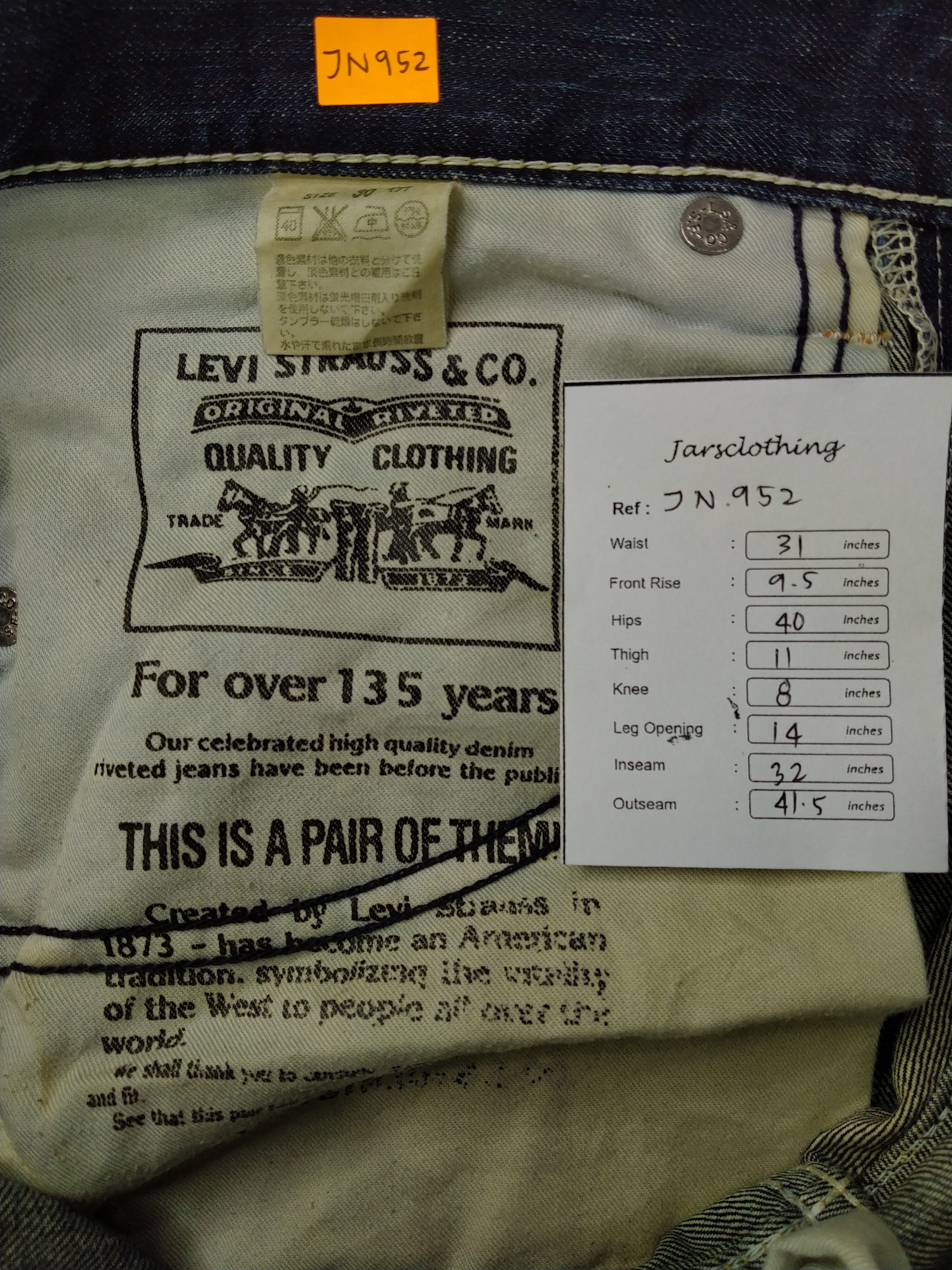Japanese Brand Dirty Blue Vintage Levi's 511 Slim Jeans 31x32 Denim JN952 Size US 31 - 8 Thumbnail