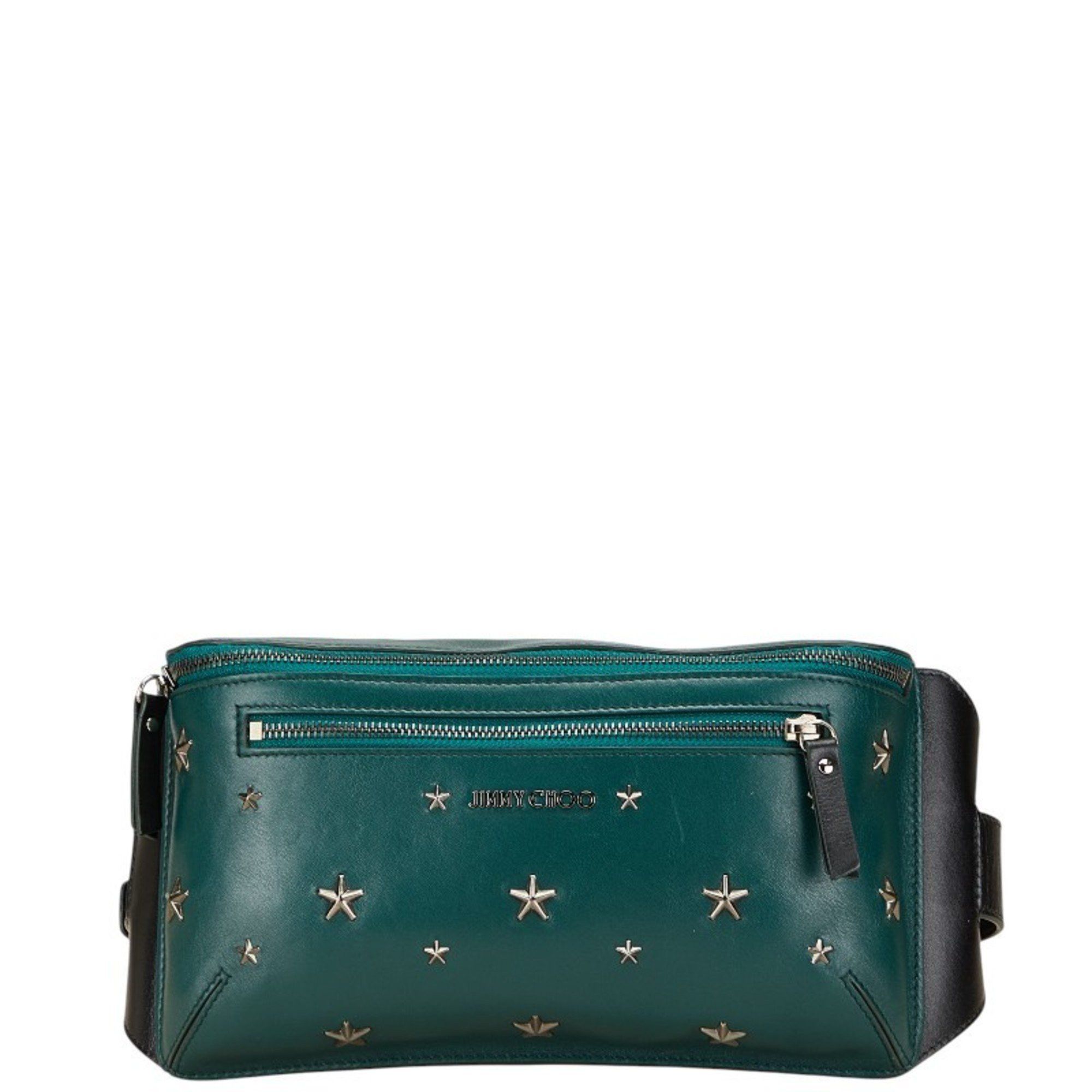 Jimmy Choo Jimmy Choo Star Studs Body Bag/Waist Bag in Green and Black Leather for Women Size ONE SIZE - 1 Thumbnail