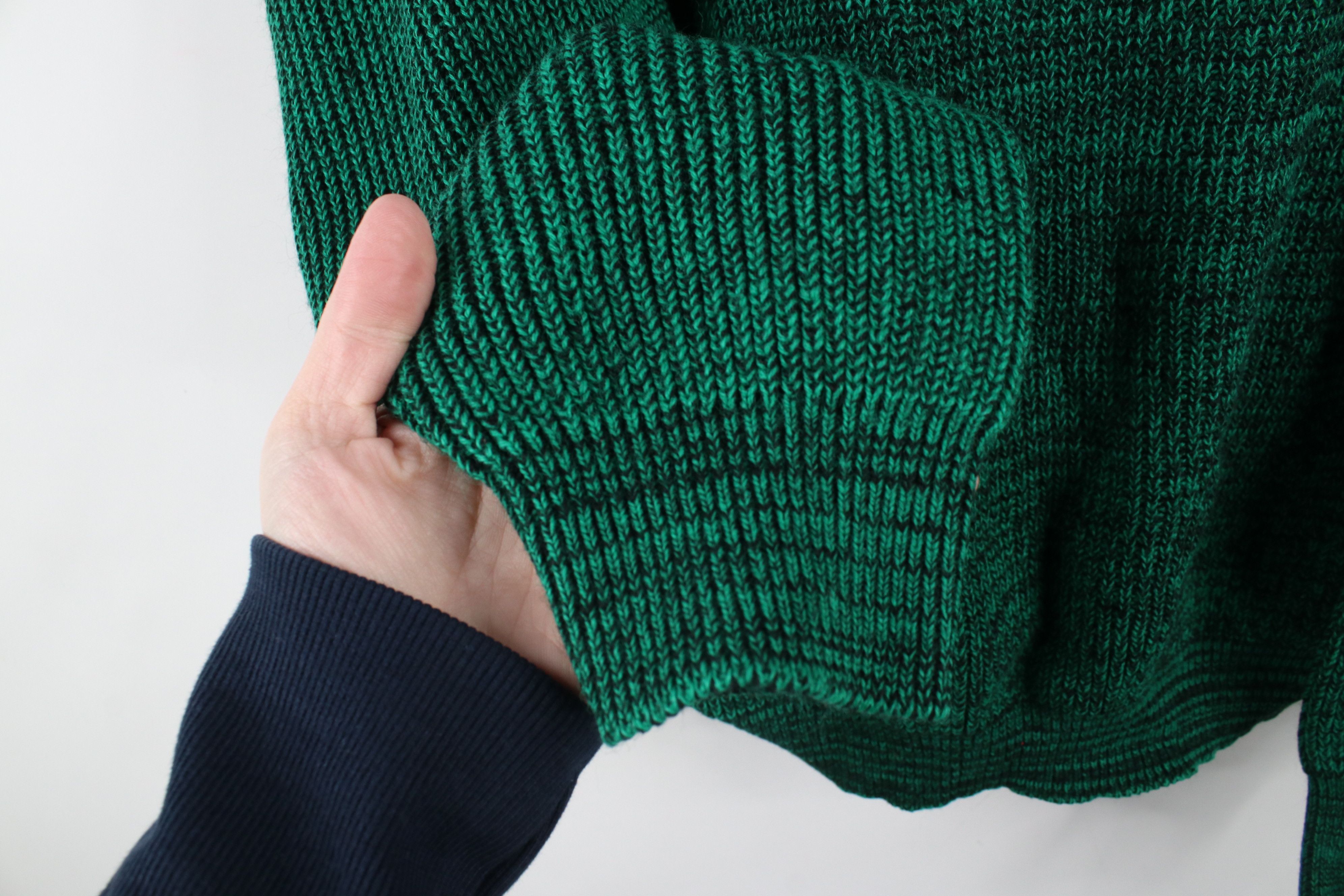 Vintage Vintage 90s Streetwear Fit Chunky Ribbed Knit Sweater Green Size XL / US 12-14 / IT 48-50 - 5 Thumbnail