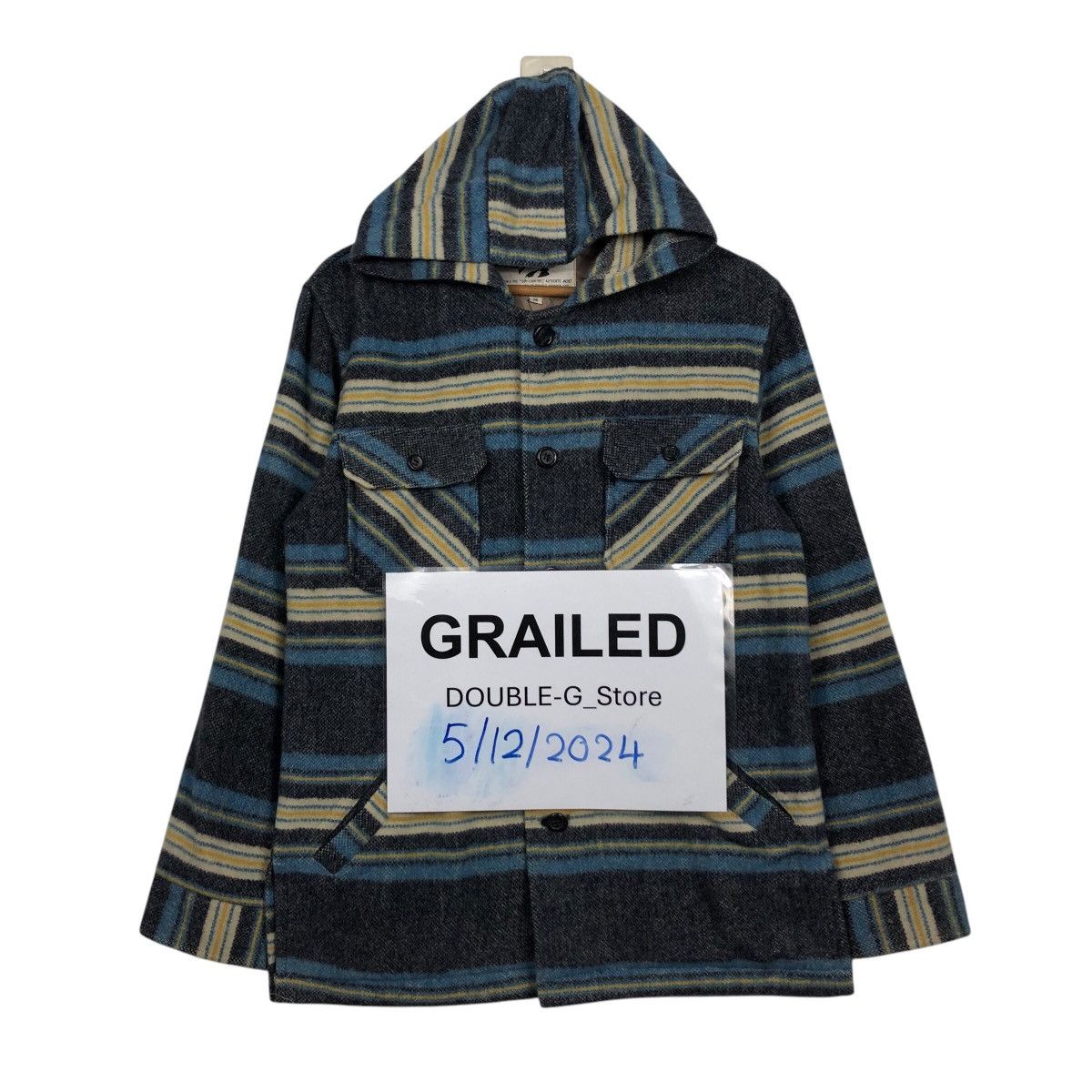 Japanese Brand 📌Vintage Wool Button Jacket Guy Country Striped Design Size US M / EU 48-50 / 2 - 1 Thumbnail