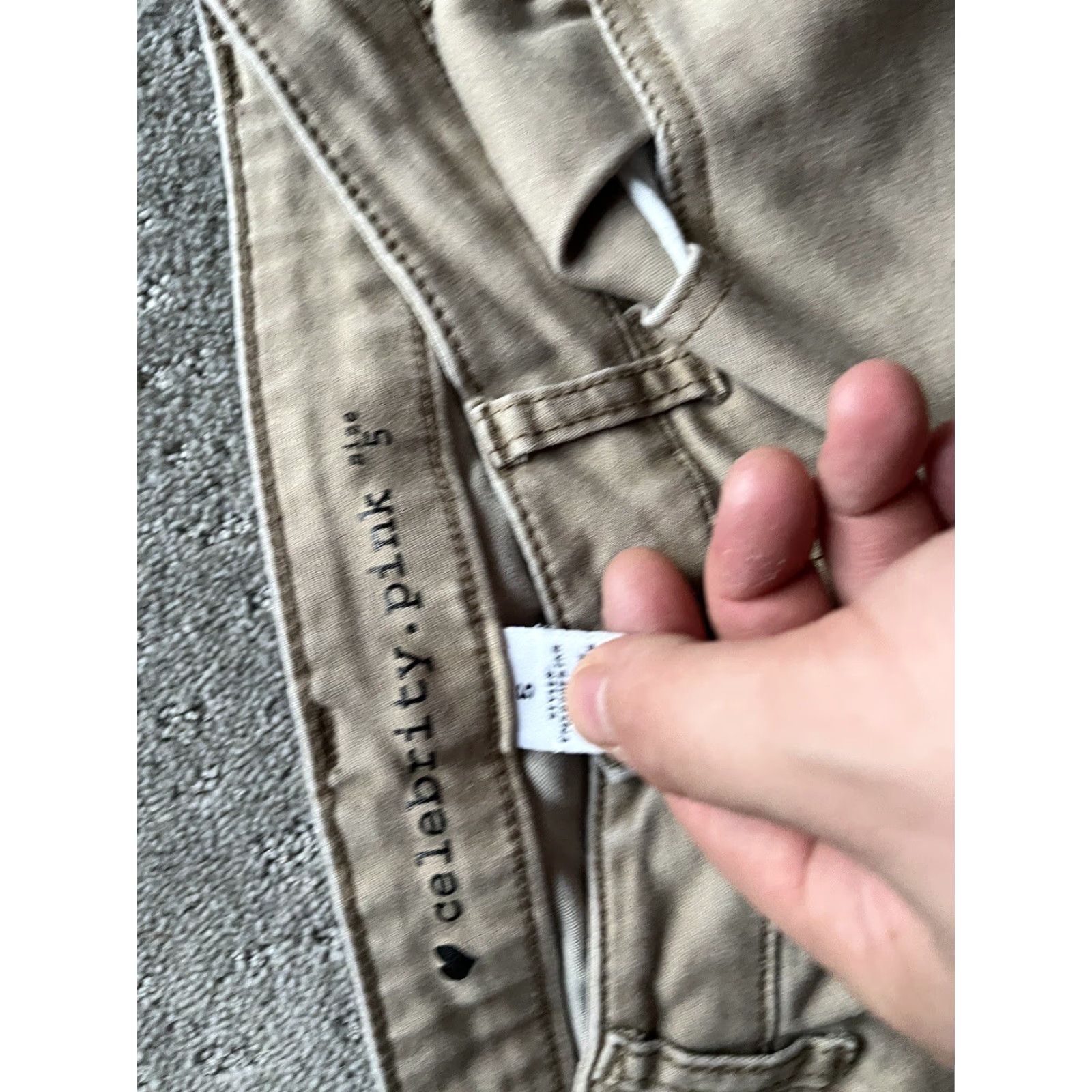 Vintage Celebrity Pink Skinny Jeans Women Juniors Size 5 Solid Beige Stretch Denim Size 27" / US 4 / IT 40 - 5 Thumbnail