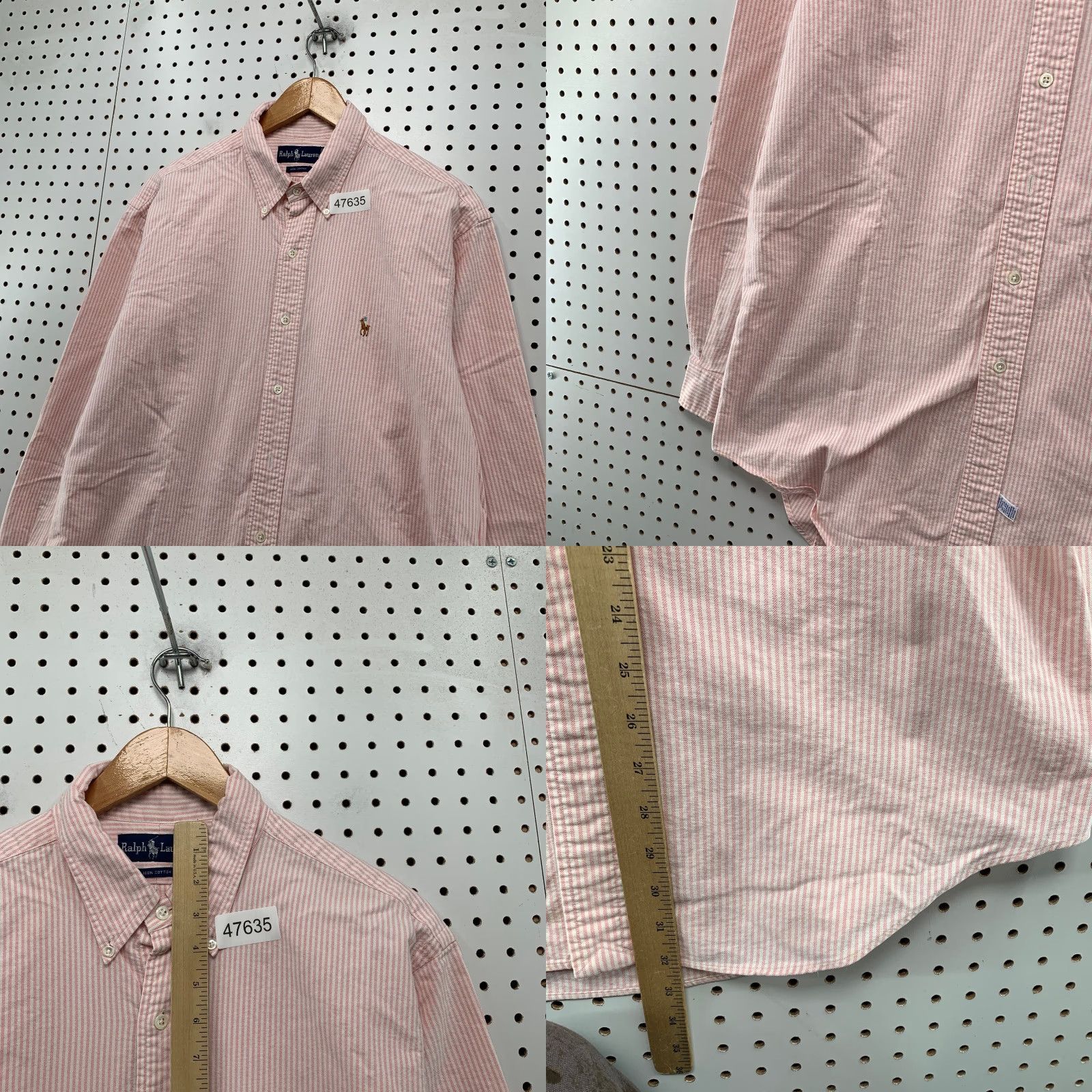 Ralph Lauren Ralph Lauren Button-Up Shirt Mens 2XL Pink Striped Button-Down Casual 17 34 Vintage? Actually Vintage is No in specs so skip Size US XXL / EU 58 / 5 - 8 Thumbnail