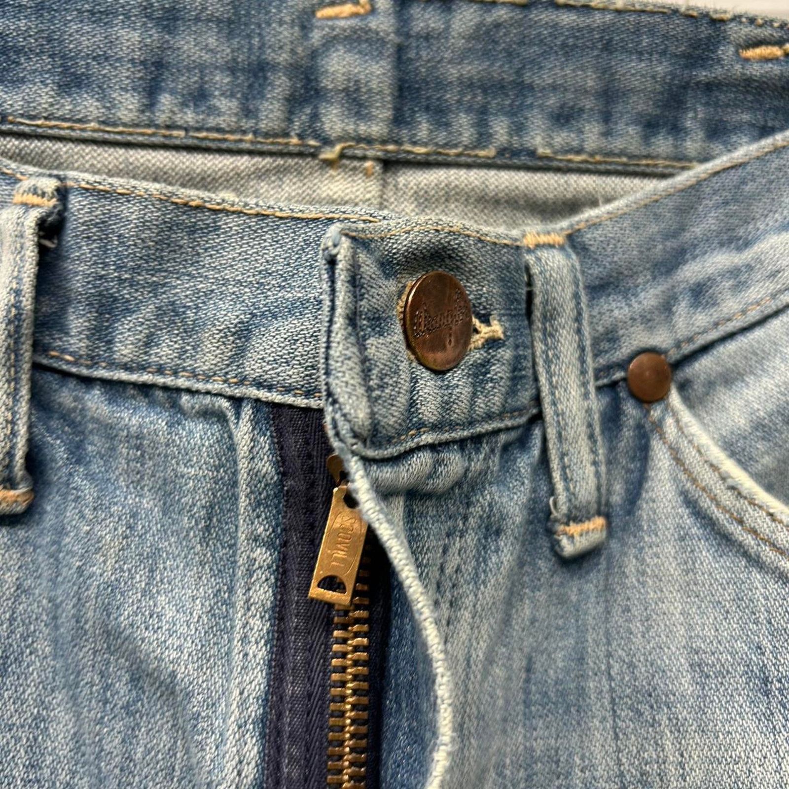 Wrangler VTG 60s Distressed Wrangler blue straight leg jeans Size US 32 / EU 48 - 6 Thumbnail