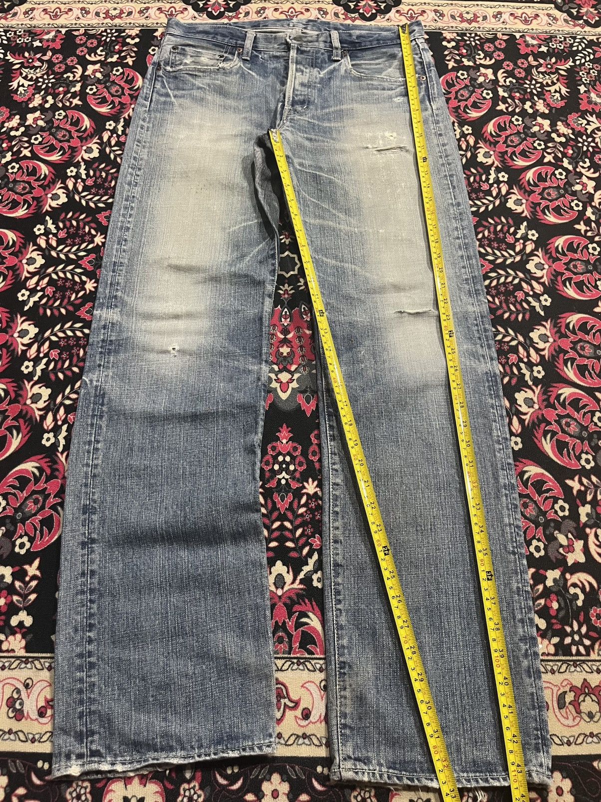Spellbound ⚡️Distressed⚡️Vintage Japan Spellbound Whisker Blue Wash Jeans Size US 32 / EU 48 - 12 Thumbnail