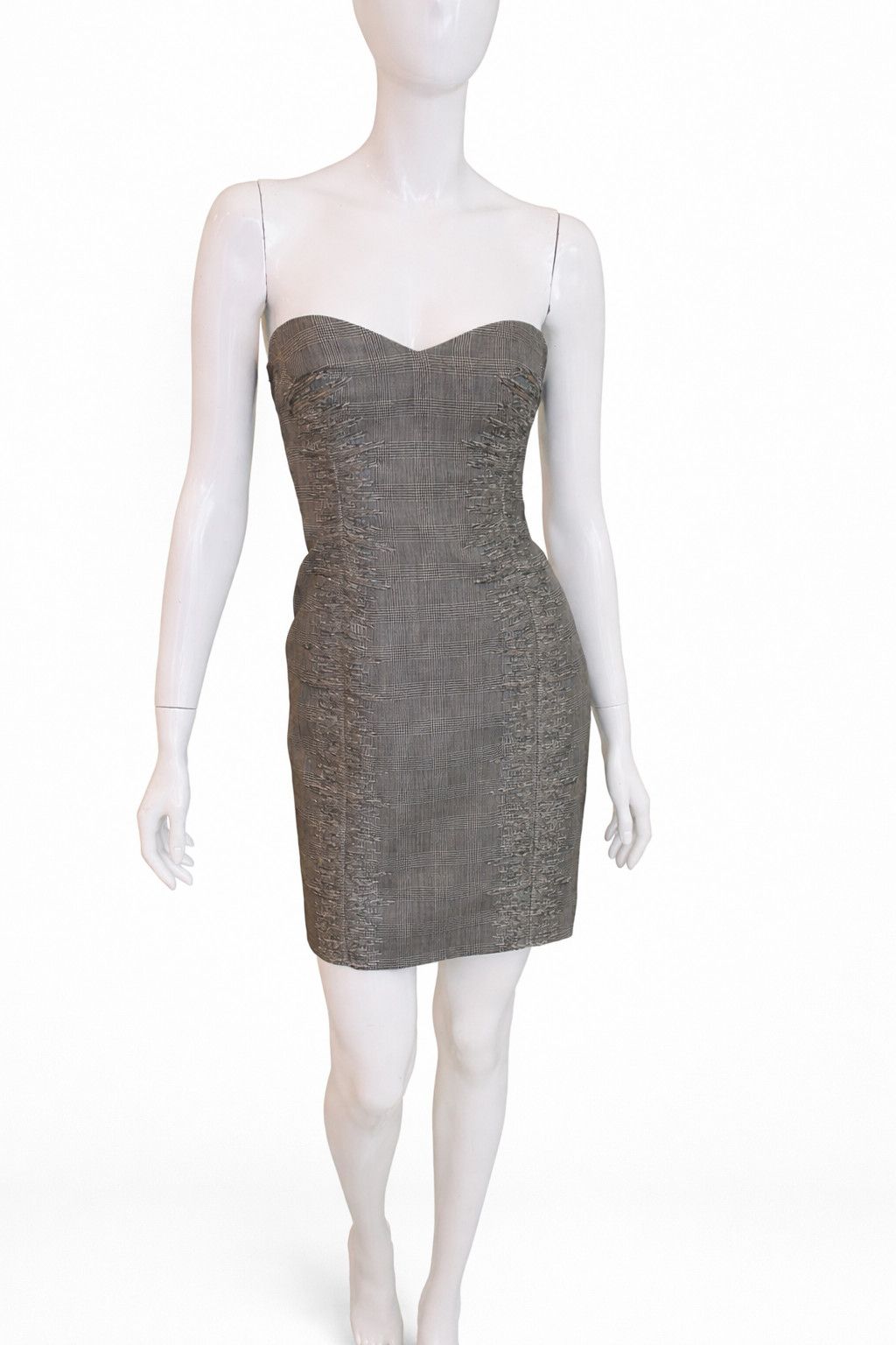 Versace Versace Couture S/S 1998 Kate Moss Houndstooth Corset Dress Size S / US 4 / IT 40 - 3 Thumbnail