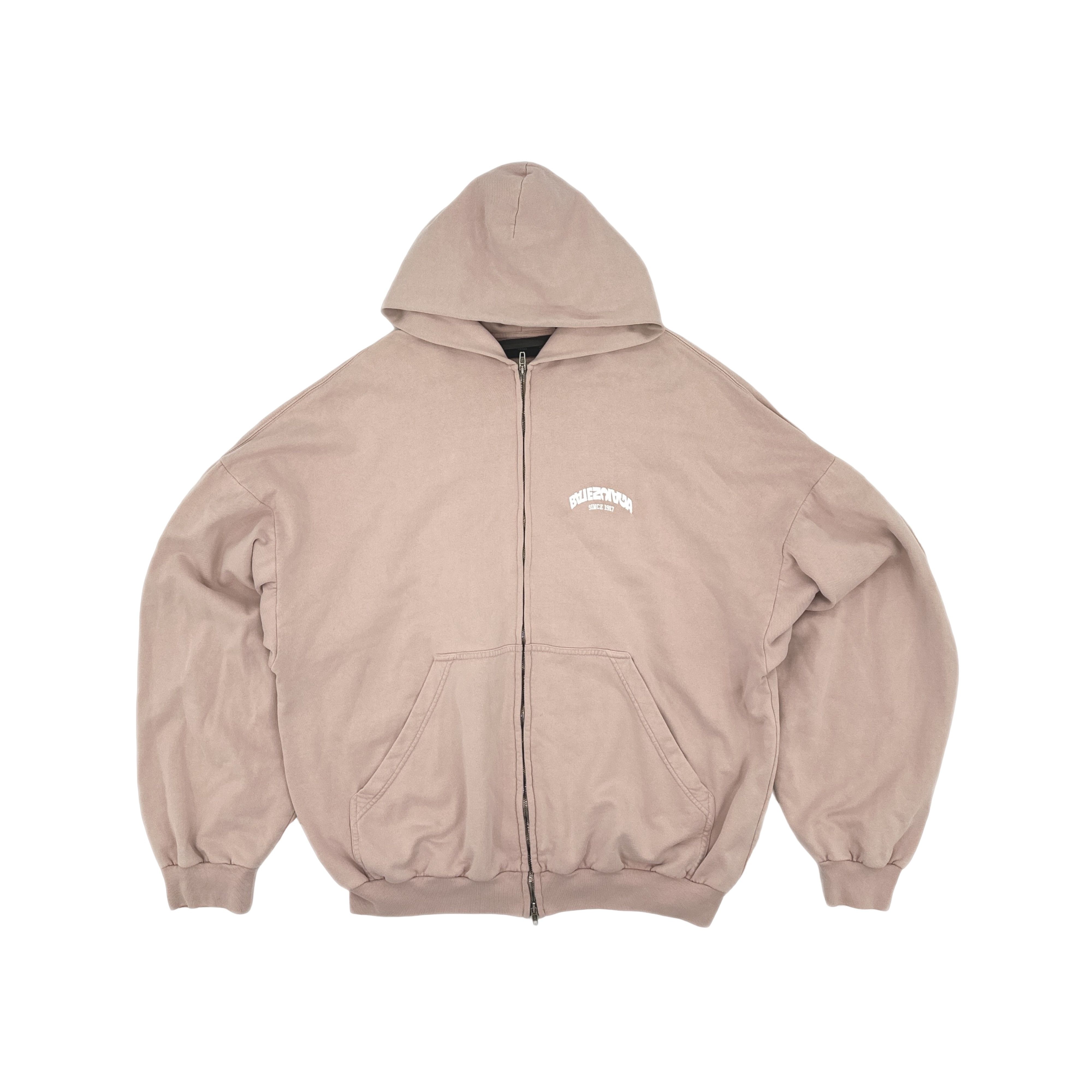 Balenciaga Balenciaga Logo Pink Zip Hoodie Size 1 Size S / US 4 / IT 40 - 1 Thumbnail