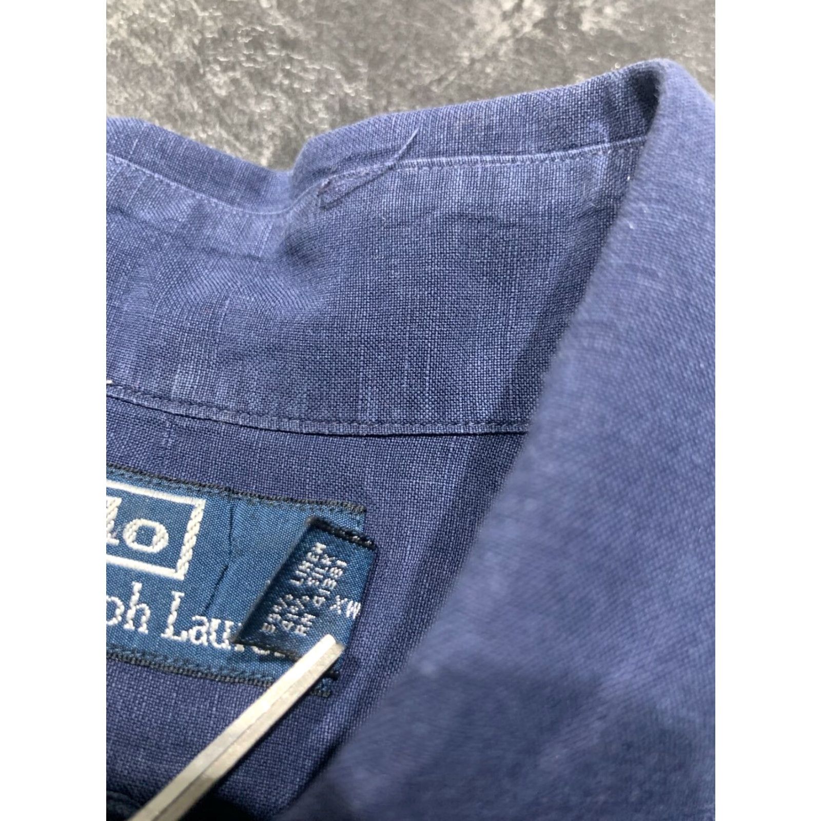 Ralph Lauren VINTAGE Ralph Lauren Linen Silk Button-Up Shirt Mens Large Blue Short Sleeve Solid 90s Preppy Size US L / EU 52-54 / 3 - 6 Thumbnail