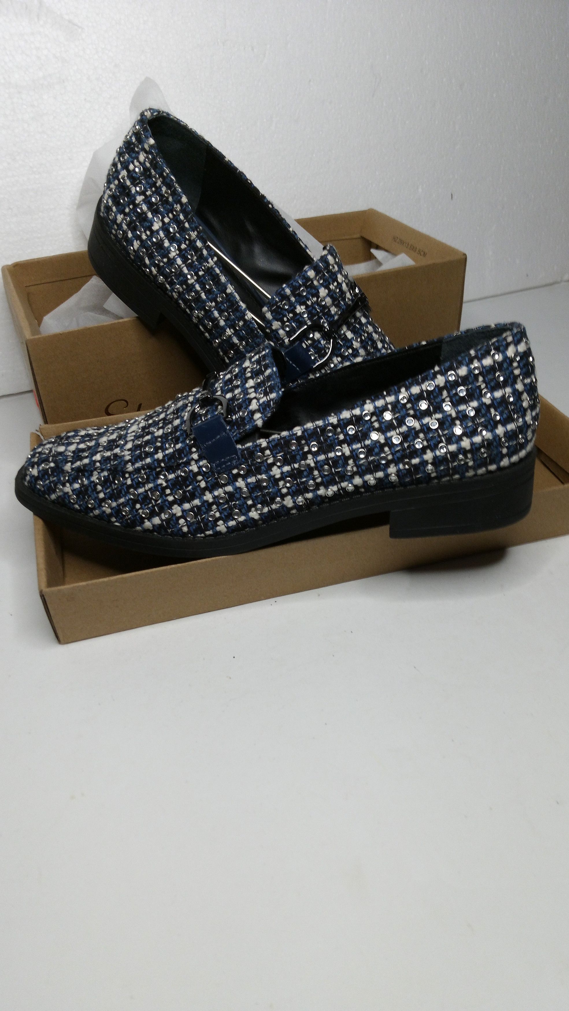Other Jorge Bischoff Elegant Blue /White Tweed Loafers Size US 5 / IT 35 - 7 Thumbnail