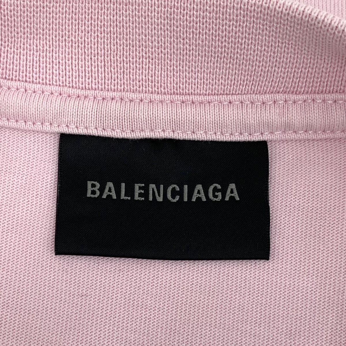 Balenciaga Balenciaga Pink Logo Printed Cotton Crew Neck T-Shirt K26WX Size S / US 4 / IT 40 - 5 Thumbnail