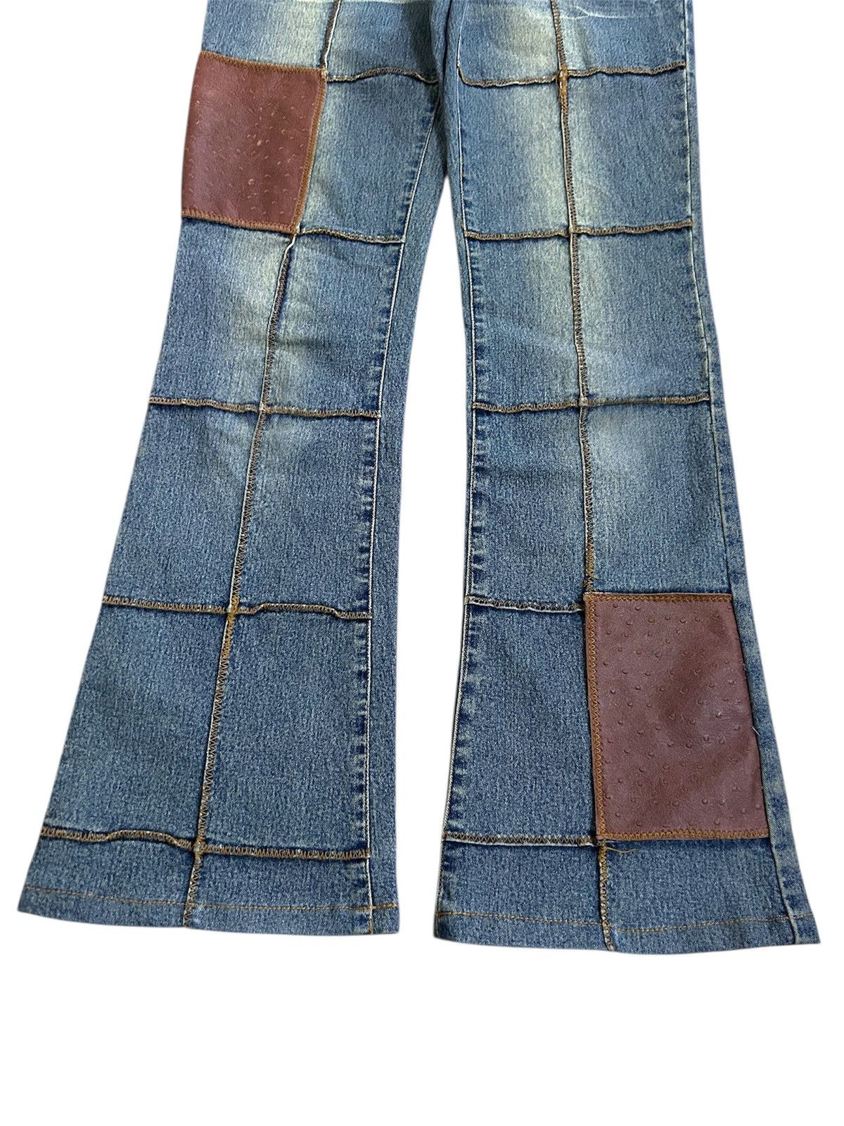 Japanese Brand × Vintage Vintage Japanese WORLD BAZAAR Patchwork Design Flare Jeans Size US 30 / EU 46 - 6 Thumbnail