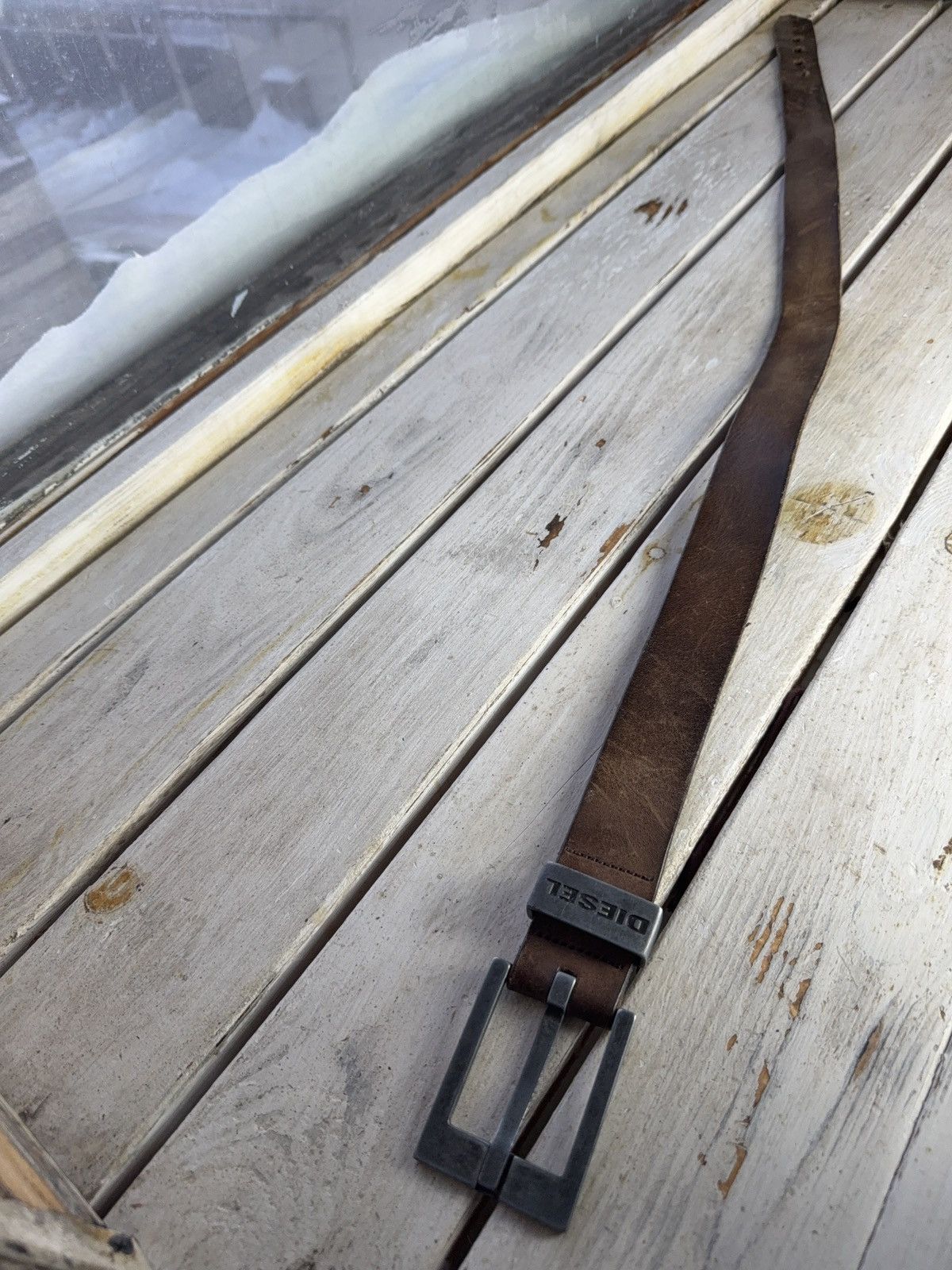 Diesel Vintage Leather Belt Y2K DIESEL Punk Metal Avant Garde Size ONE SIZE - 3 Thumbnail