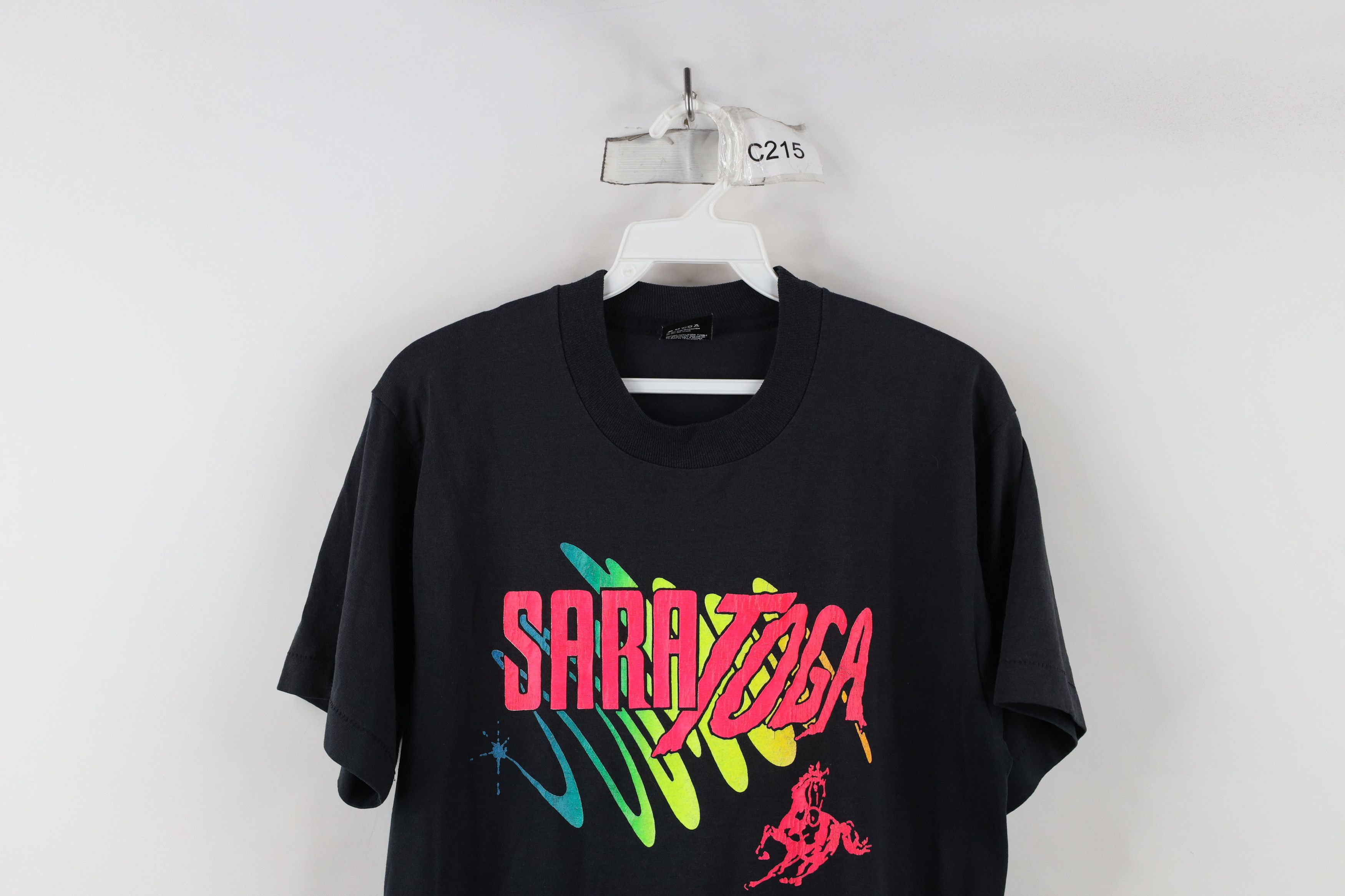 Vintage Vintage 90s Streetwear Saratoga Horse Equestrian T-Shirt USA Size M / US 6-8 / IT 42-44 - 2 Thumbnail