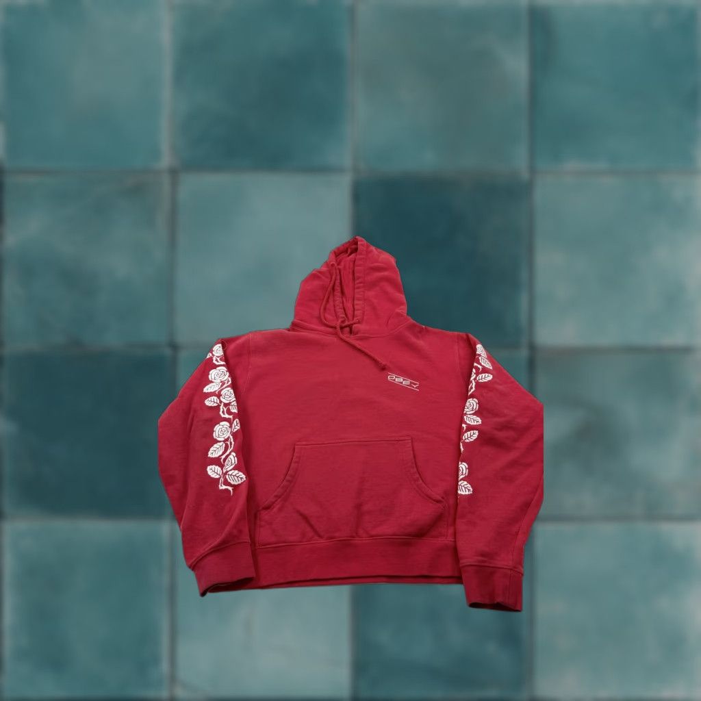 Obey OBEY Hoodie Sweatshirt Womens M Red Rose Sleeve Kangaroo Pocket Pullover Graphic Print Logo Floral Hoodie Size M / US 6-8 / IT 42-44 - 1 Thumbnail