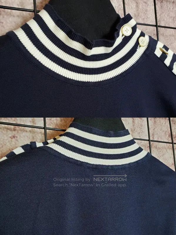 Dior Dior Navy Blue Cotton Embroidered Long Sleeve Tee . Size M / US 6-8 / IT 42-44 - 3 Thumbnail