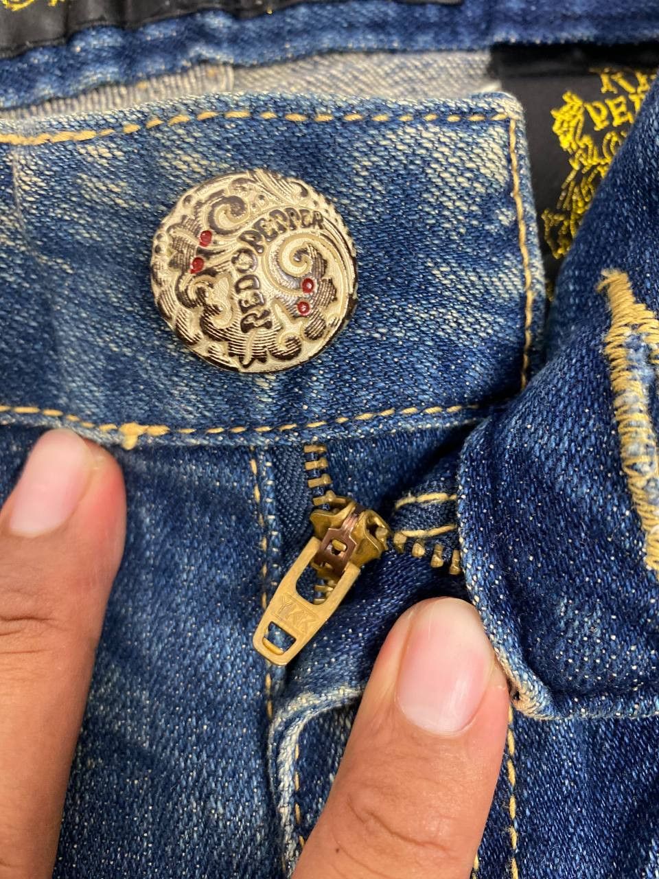 Ed Hardy red pepper x ed hardy bootcut flare denim nice design Size 32" / US 10 / IT 46 - 12 Thumbnail