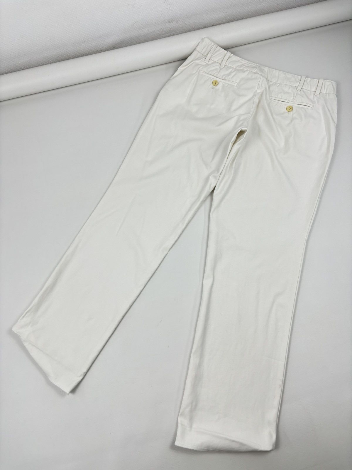 Gucci Rare Y2K TOM FORD Era Archive ITALY Off-White Straight Zip Pocket Pants Trousers Size 27" / US 4 / IT 40 - 10 Thumbnail