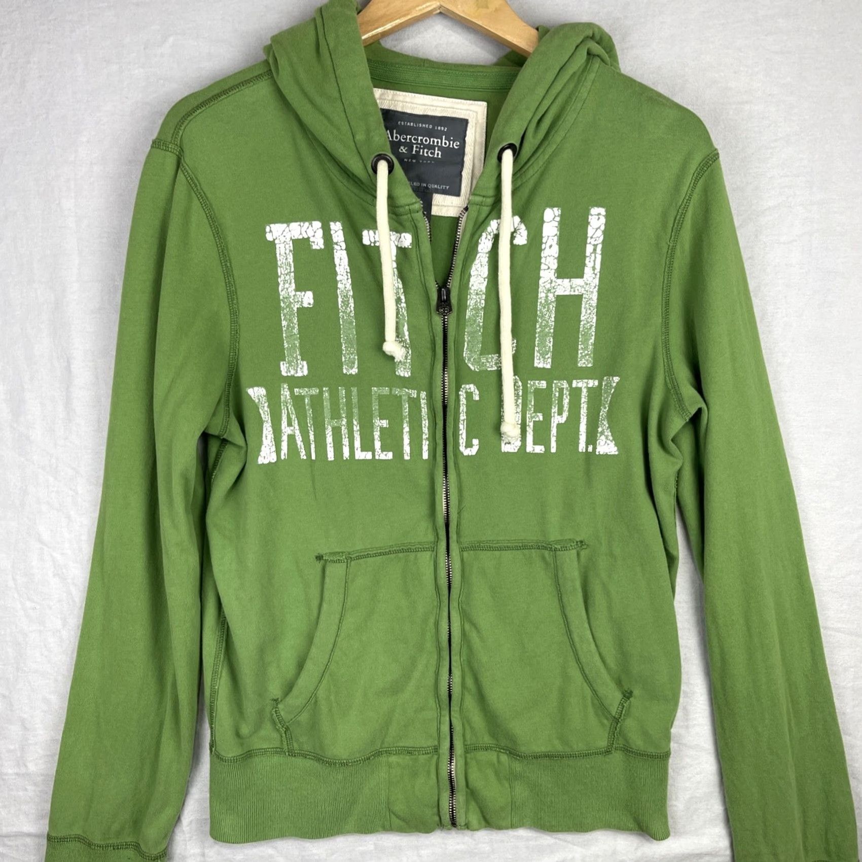 Abercrombie & Fitch VINTAGE Abercrombie & Fitch Hoodie Mens Small Green Athletic Dept Full Zip Sweater Y2K Size US S / EU 44-46 / 1 - 3 Thumbnail