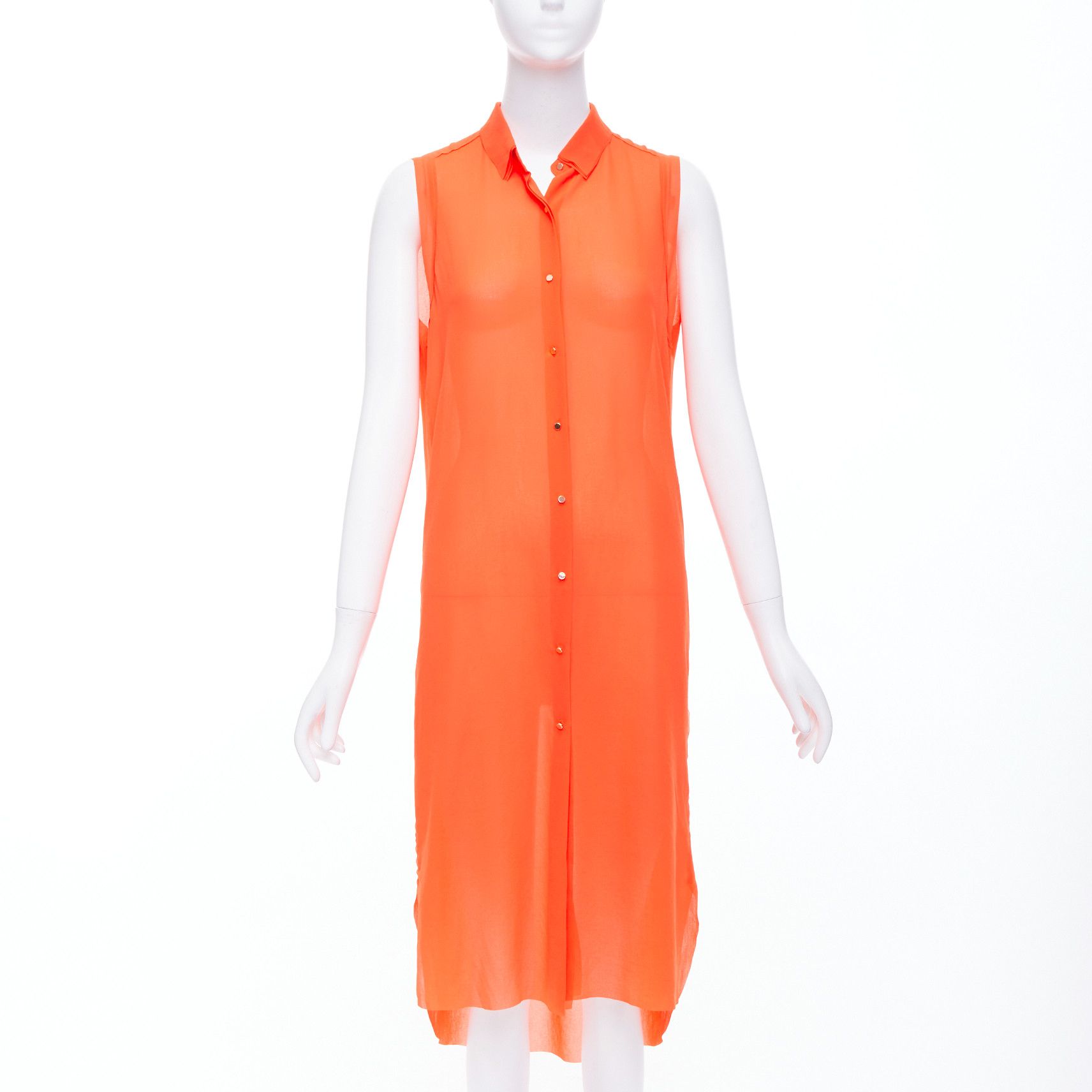 Other MO & CO orange tiered collar gold button down midi dress M Size M / US 6-8 / IT 42-44 - 1 Thumbnail