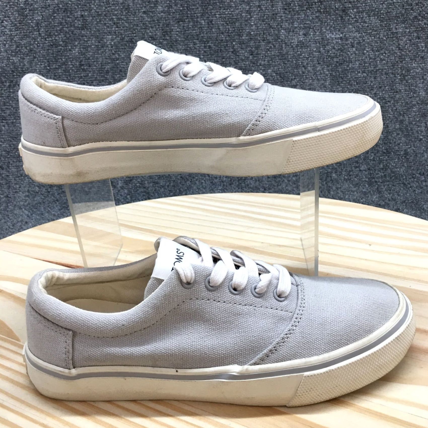 Toms TOMS Shoes Womens 6.5 Fenix Casual Low Top Sneakers Gray Fabric Lace Up Size M / US 6-8 / IT 42-44 - 2 Thumbnail