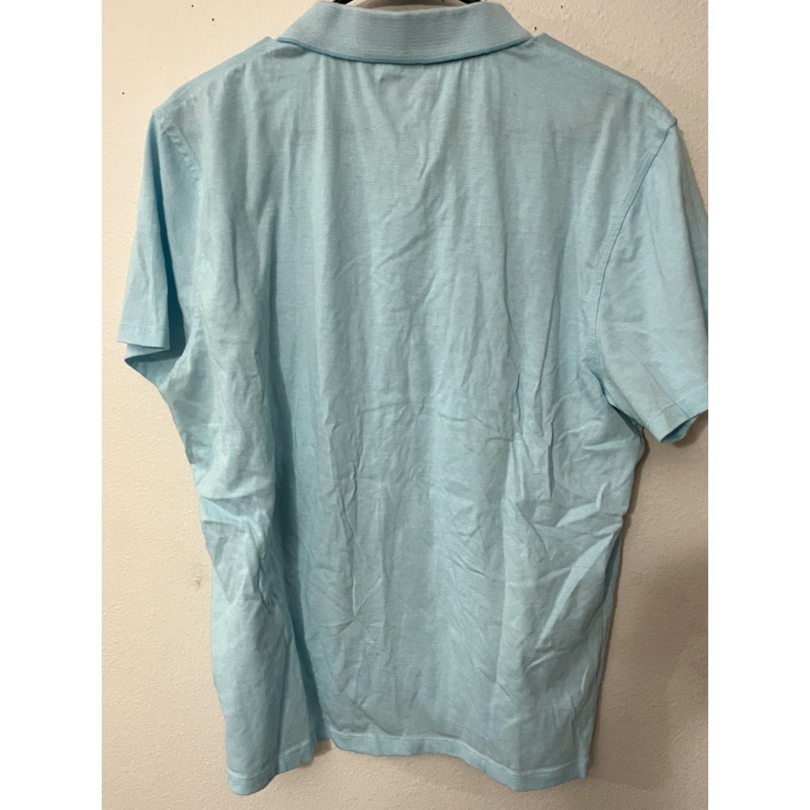 Alfani Alfani Polo Shirt Mens XL Light Blue Knit Short Sleeve Casual Polo Type 1/4 Zip Solid Size US XL / EU 56 / 4 - 3 Thumbnail