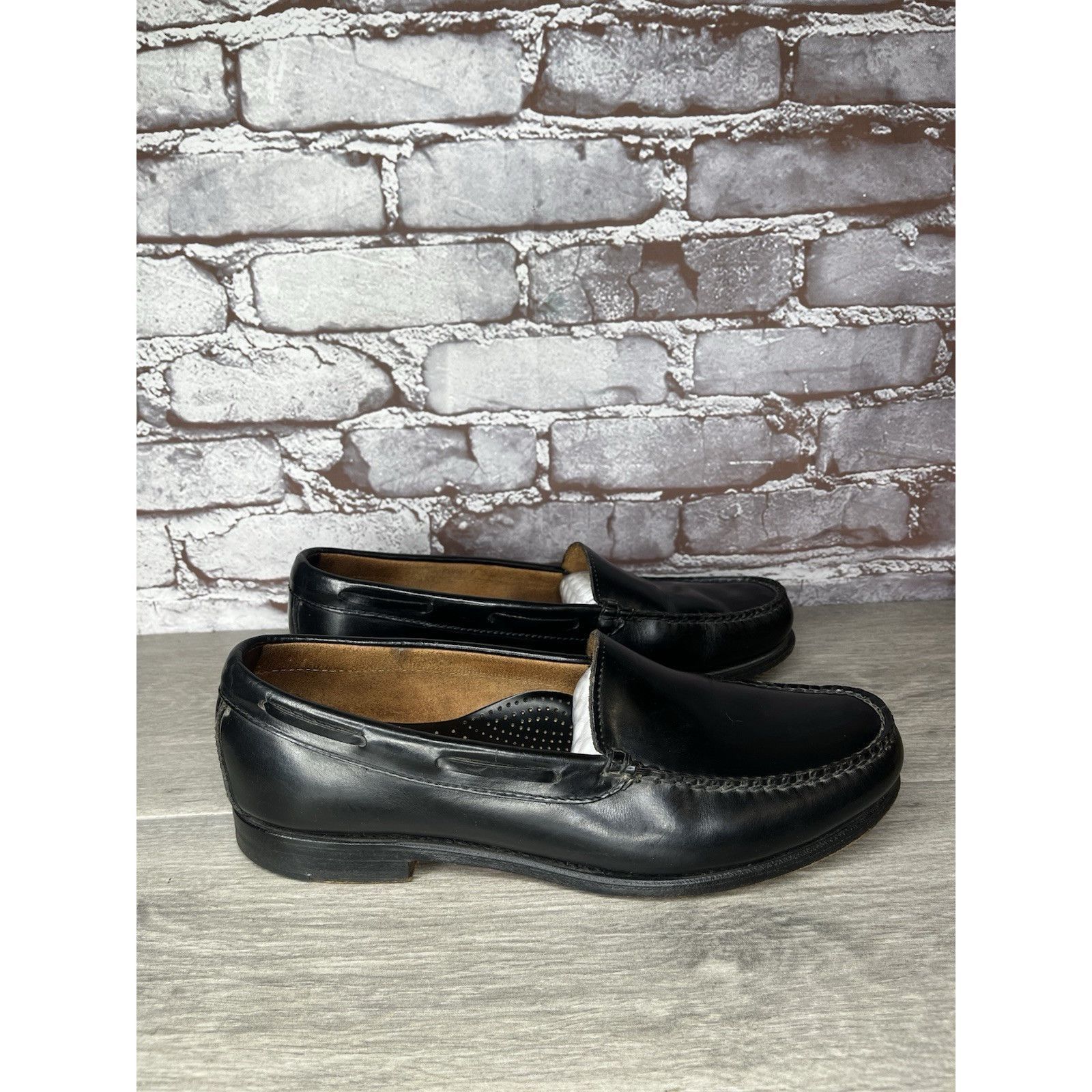 Bass G.H. Bass & Co Weejuns Black Leather Moccasin Loafers Dress Size US 9.5 / EU 42-43 - 10 Thumbnail