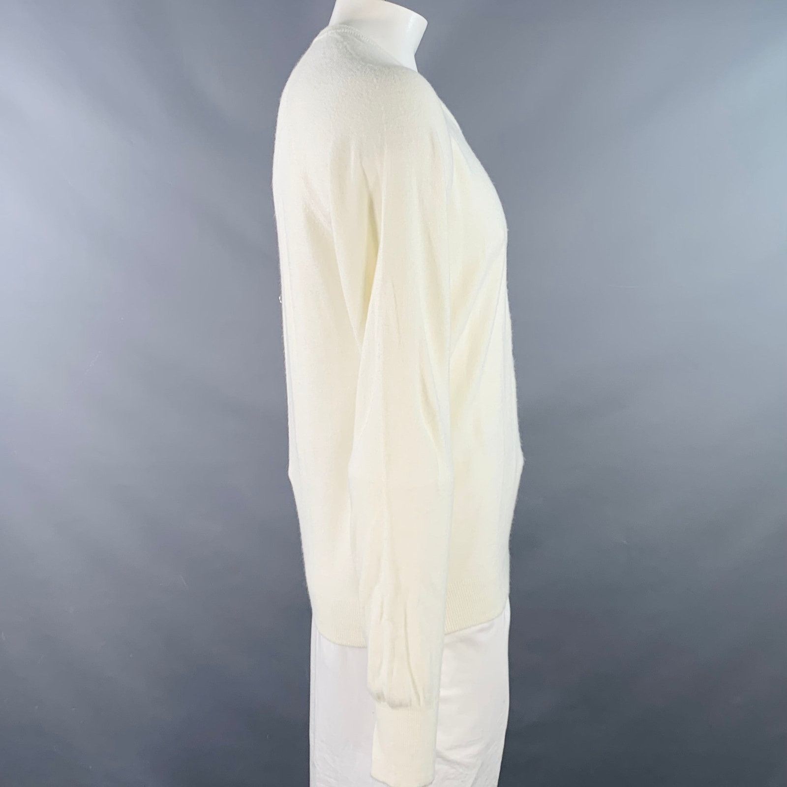Other I.MAGNIN Size XL Cream Knit Acrylic V-Neck Pullover Size US XL / EU 56 / 4 - 2 Thumbnail