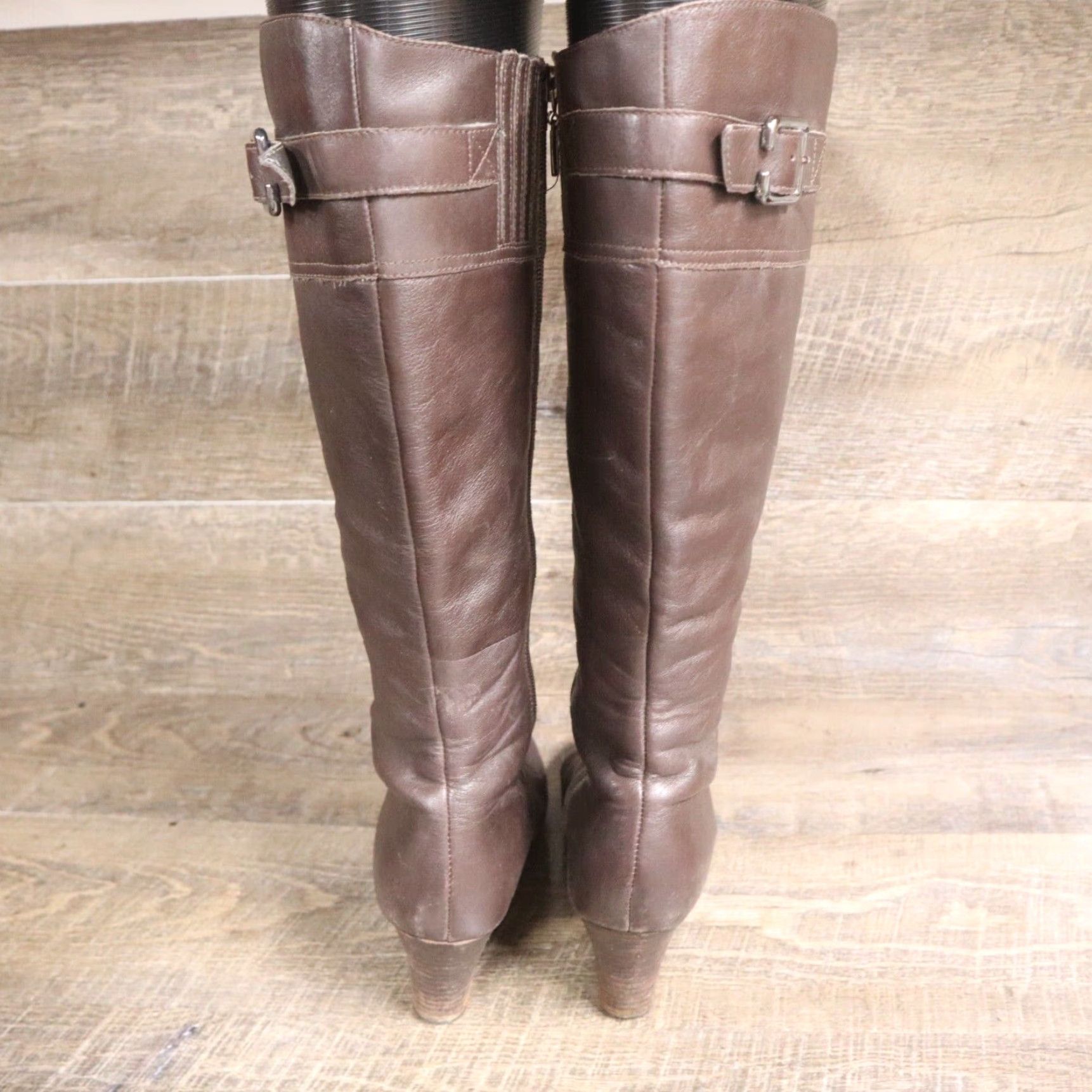 Clarks Clarks Brown Leather Knee-High Boots Women's Size 8.5 M High Heel Fashion Size US 8.5 / IT 38.5 - 4 Thumbnail