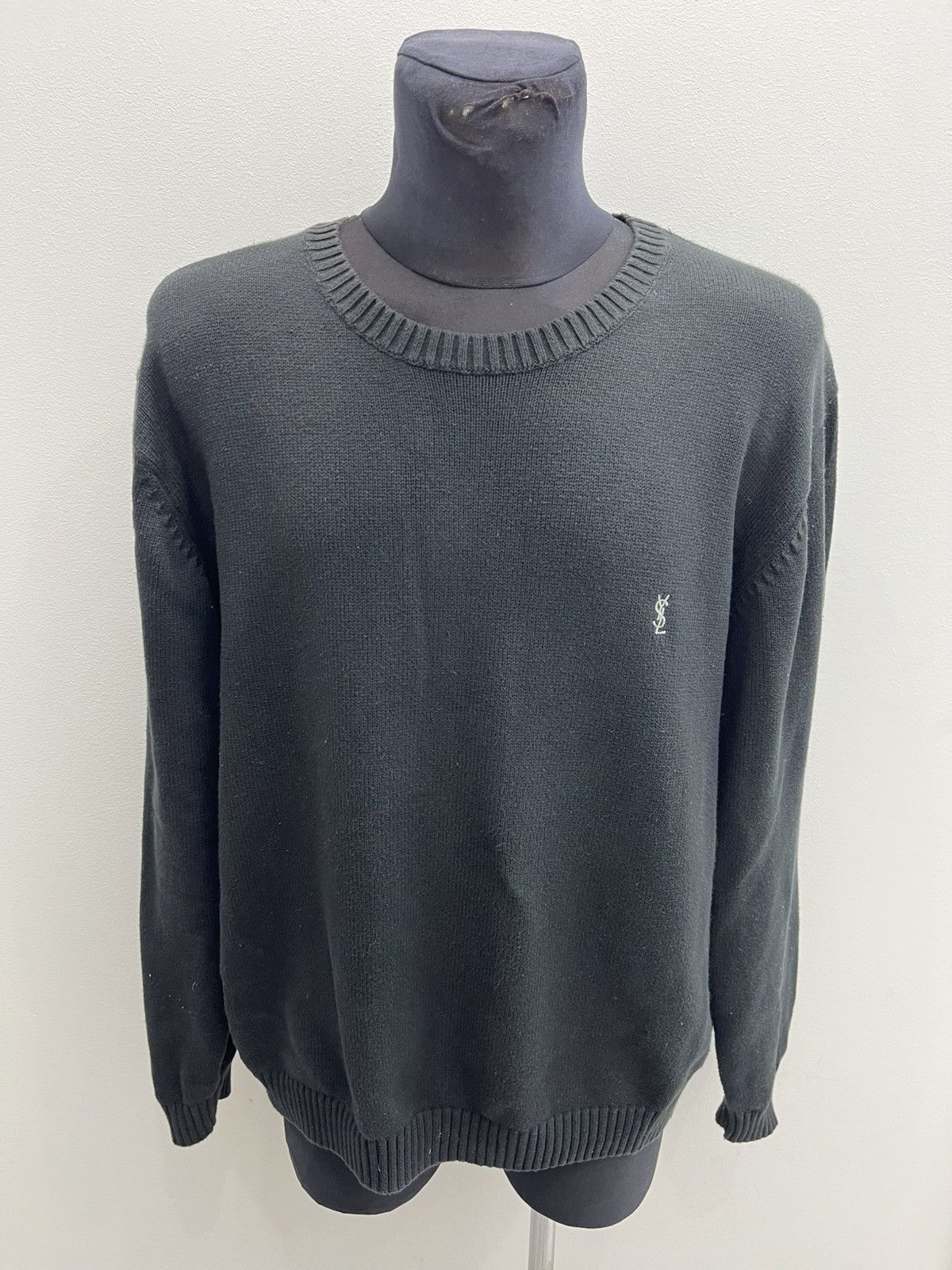 Yves Saint Laurent Vintage Yves Saint Laurent Black YSL Sweater Knit Sweatshirt Size US XXL / EU 58 / 5 - 1 Thumbnail