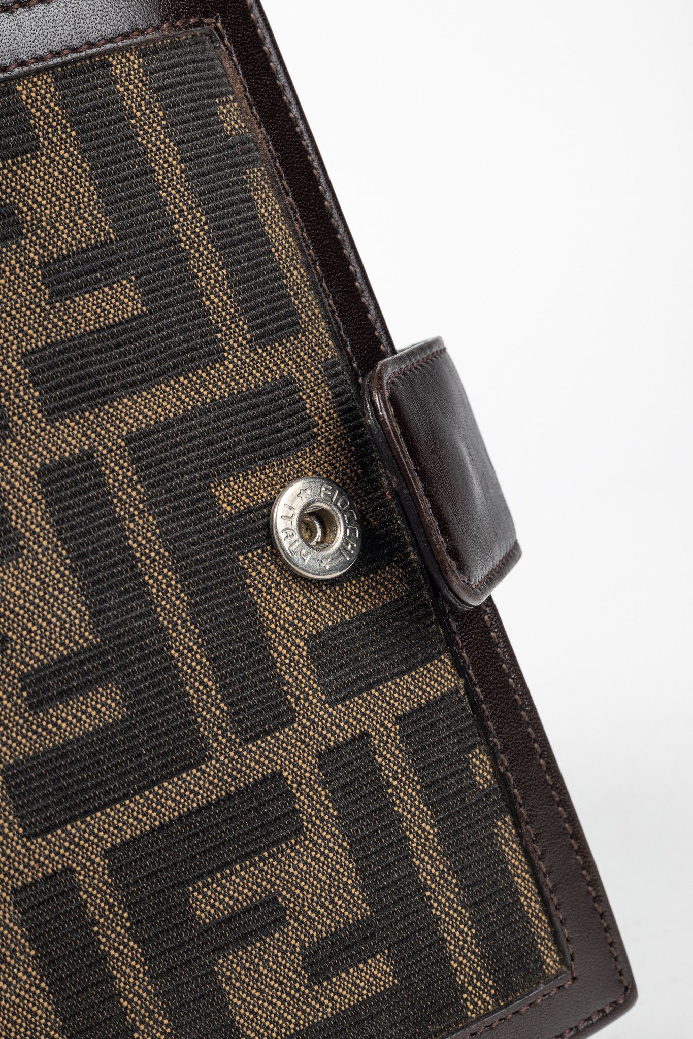 Fendi Fendi Brown Zucca Canvas Leather-Trim Agenda Cover Size ONE SIZE - 7 Thumbnail