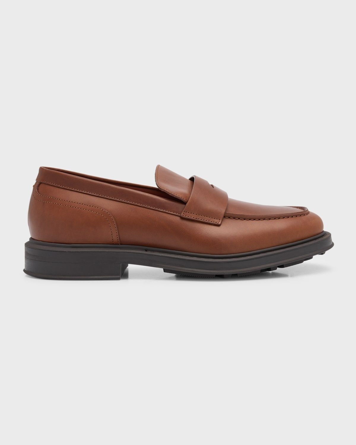 Loro Piana o1srvl11e0825 Travis Leather Penny Loafers in Brown Size US 9 / EU 42 - 1 Thumbnail