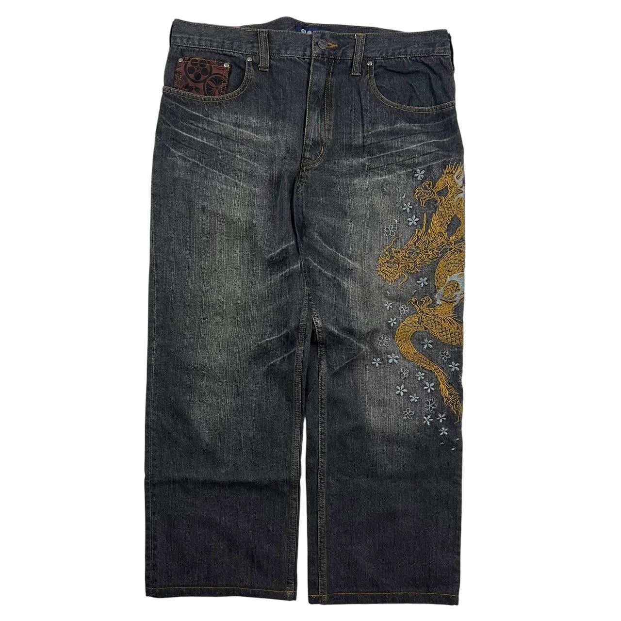 Japanese Brand Vintage Embroidered Dragon Japanese Denim Jeans - Waist: 37 Size US 37 - 6 Thumbnail