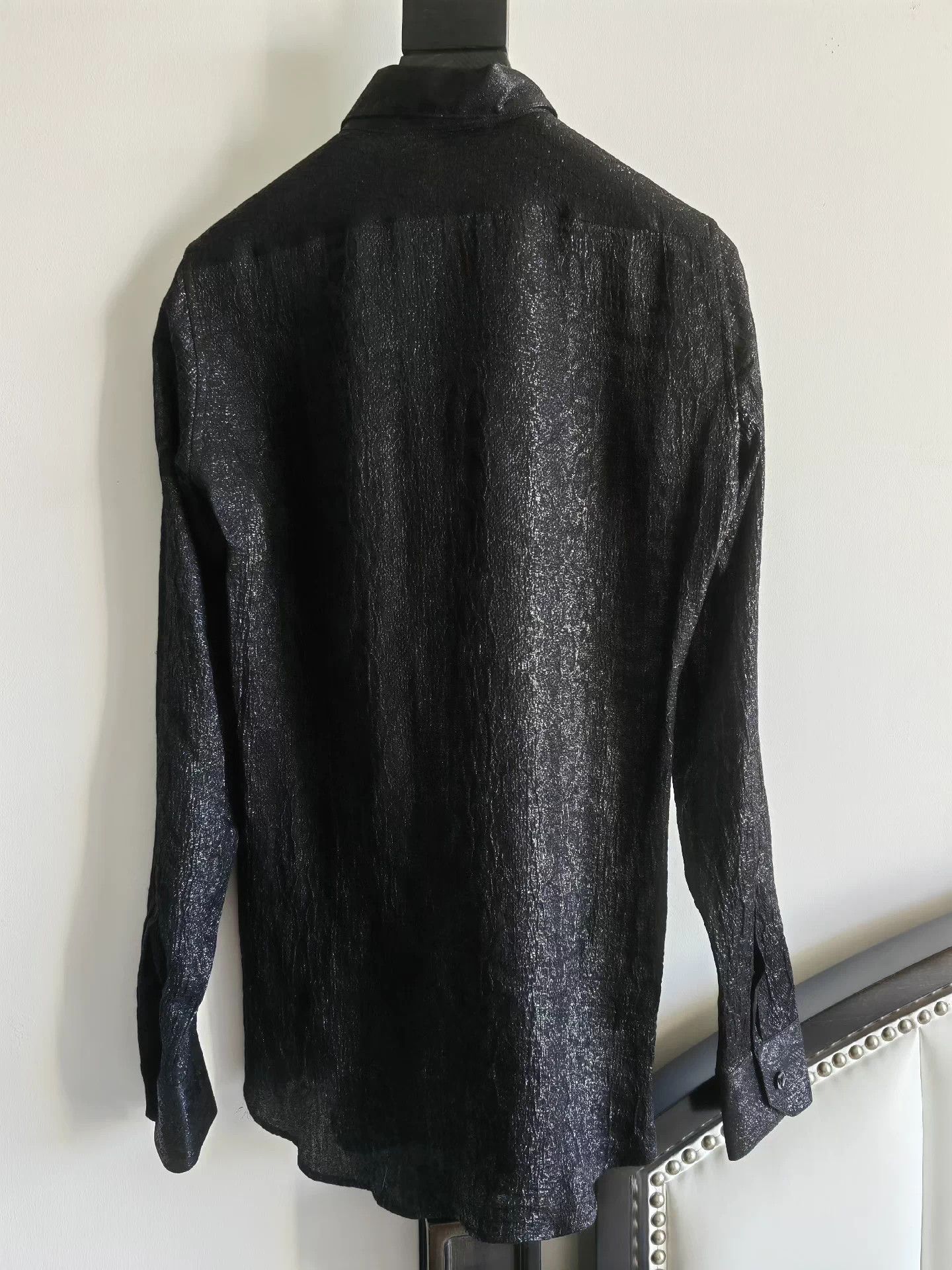 Saint Laurent Paris SLP 16fw snake-leopard texture shirt 38 sample Size US XXS / EU 40 - 2 Thumbnail