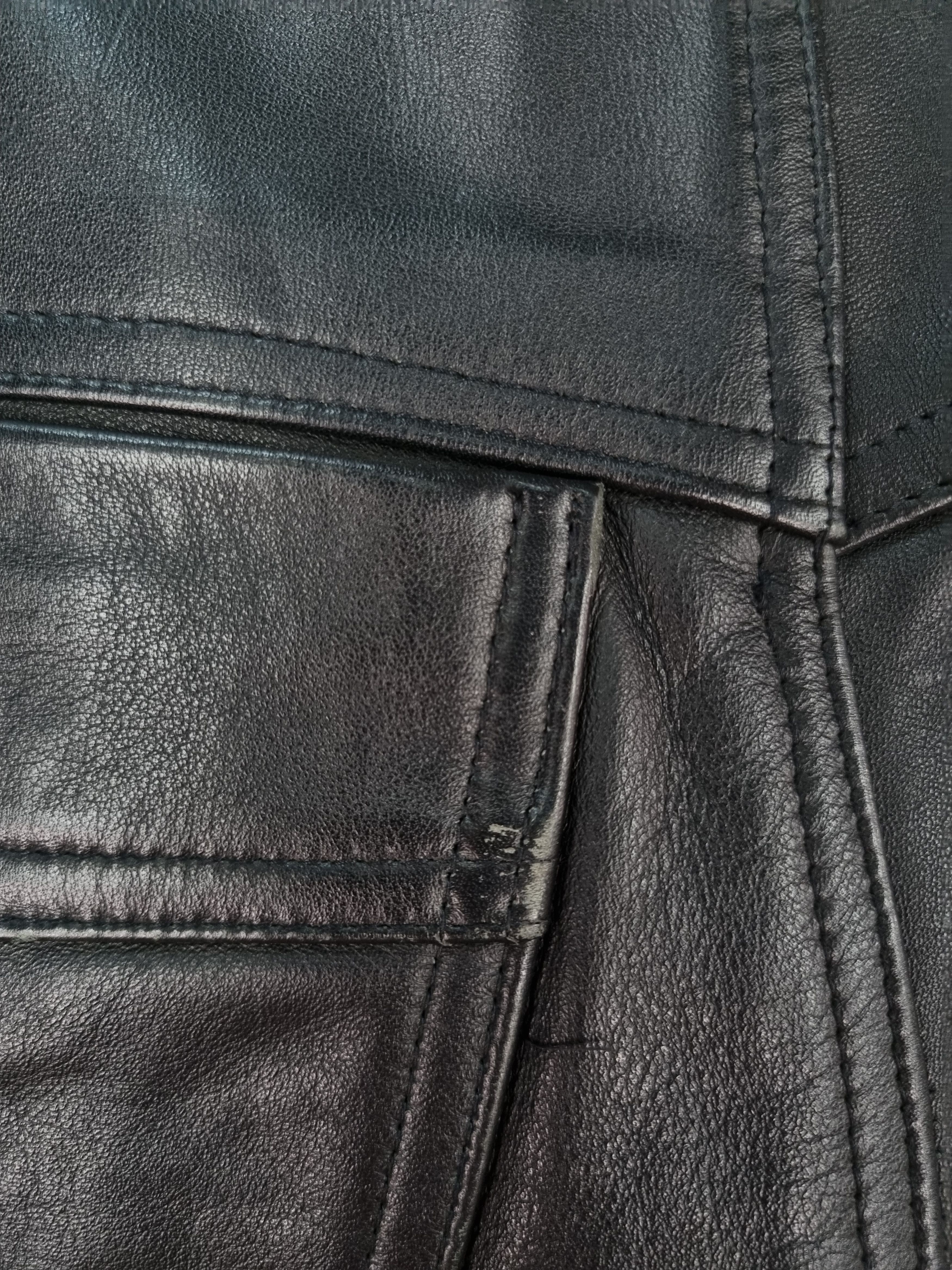Genuine Leather × Vintage High Waist Leather Retro Pants. Size US 34 / EU 50 - 20 Thumbnail