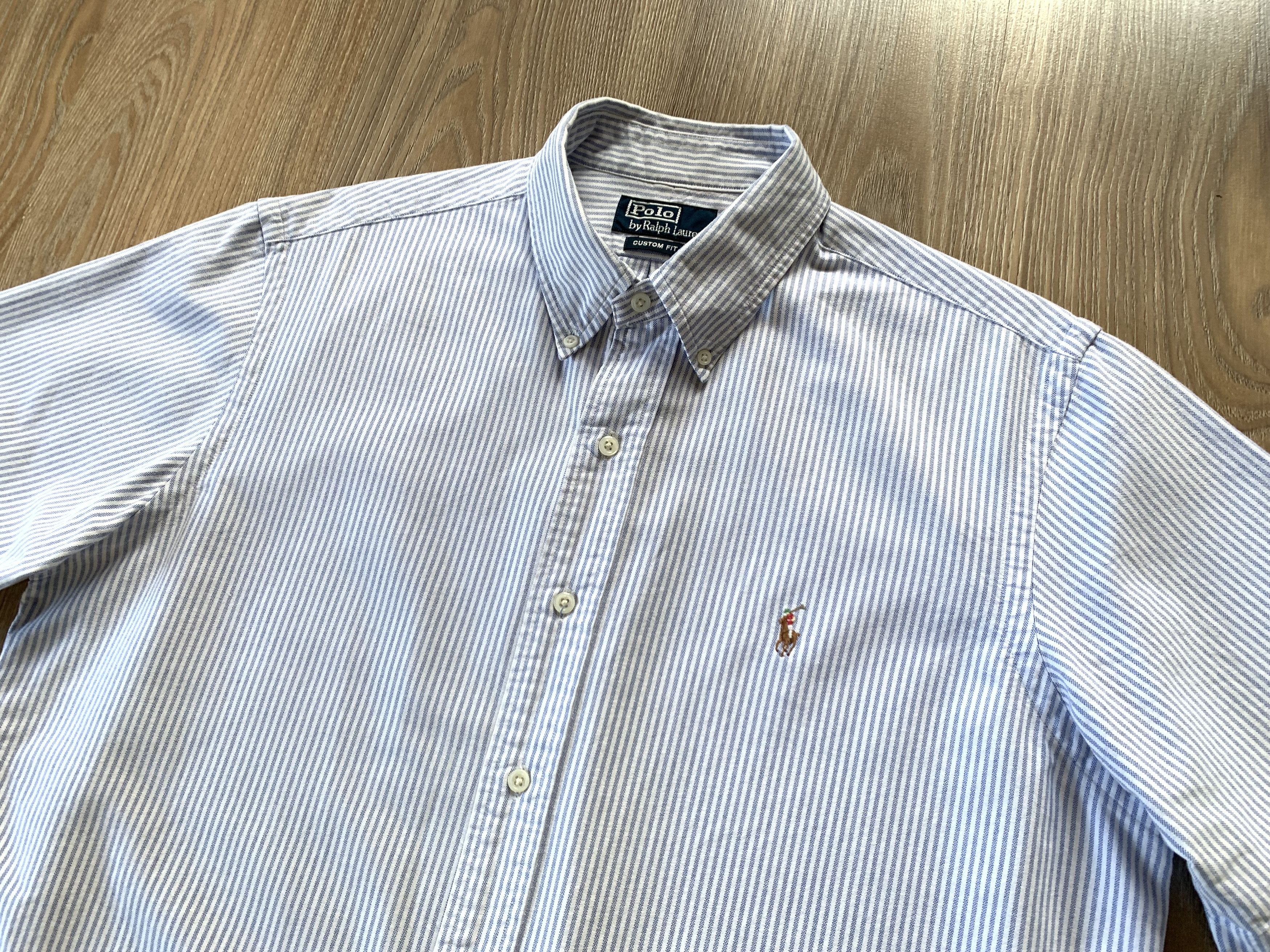 Polo Ralph Lauren × Ralph Lauren × Vintage Polo Ralph Lauren Custom Fit Long Sleeve Stripe Shirt Size US L / EU 52-54 / 3 - 4 Thumbnail