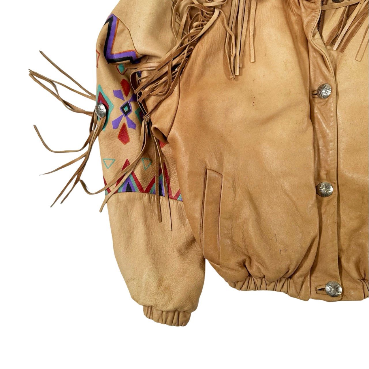Vintage Vintage 90s Casserly Tassel Leather Custom Jacket Size US S / EU 44-46 / 1 - 4 Thumbnail