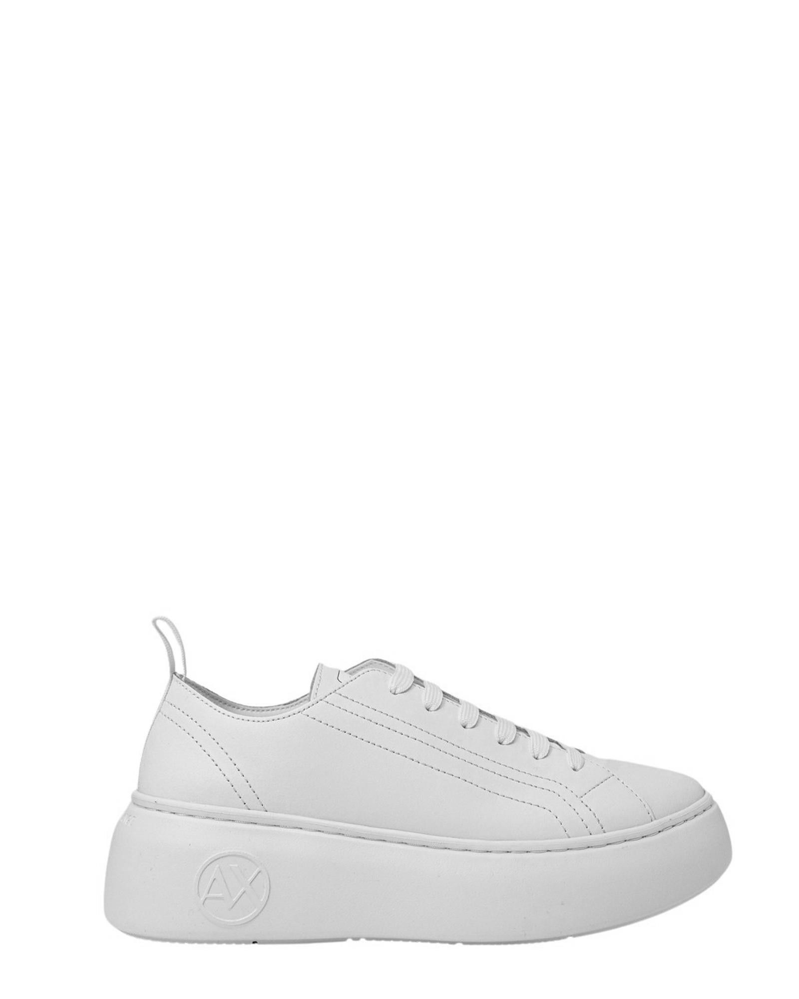 image of Armani Exchange Leather Slip-On Sneakers in White, Women's (Size 11)