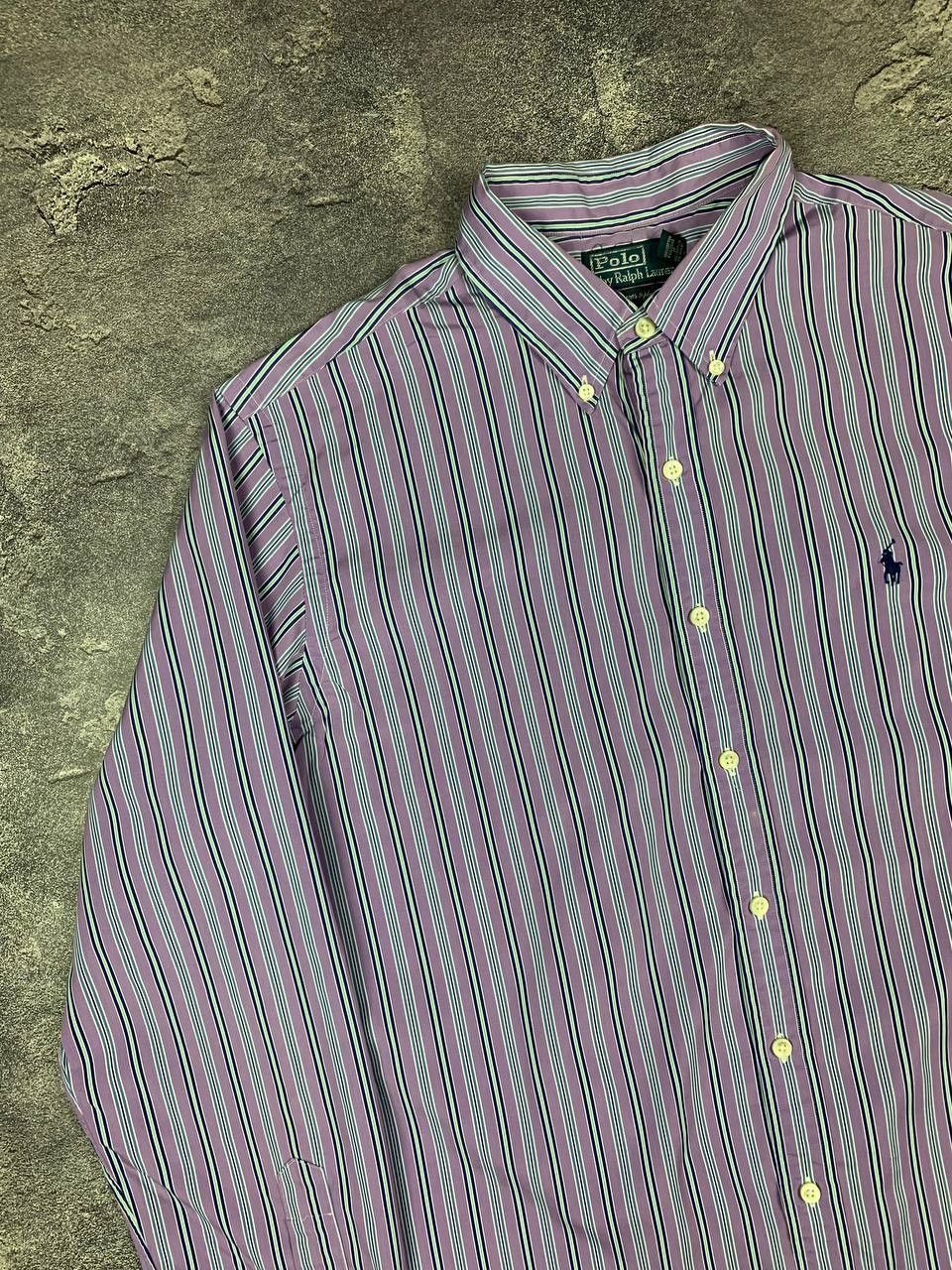 Polo Ralph Lauren Polo Ralph Lauren Men's Shirt Purple Striped Size US XL / EU 56 / 4 - 2 Thumbnail