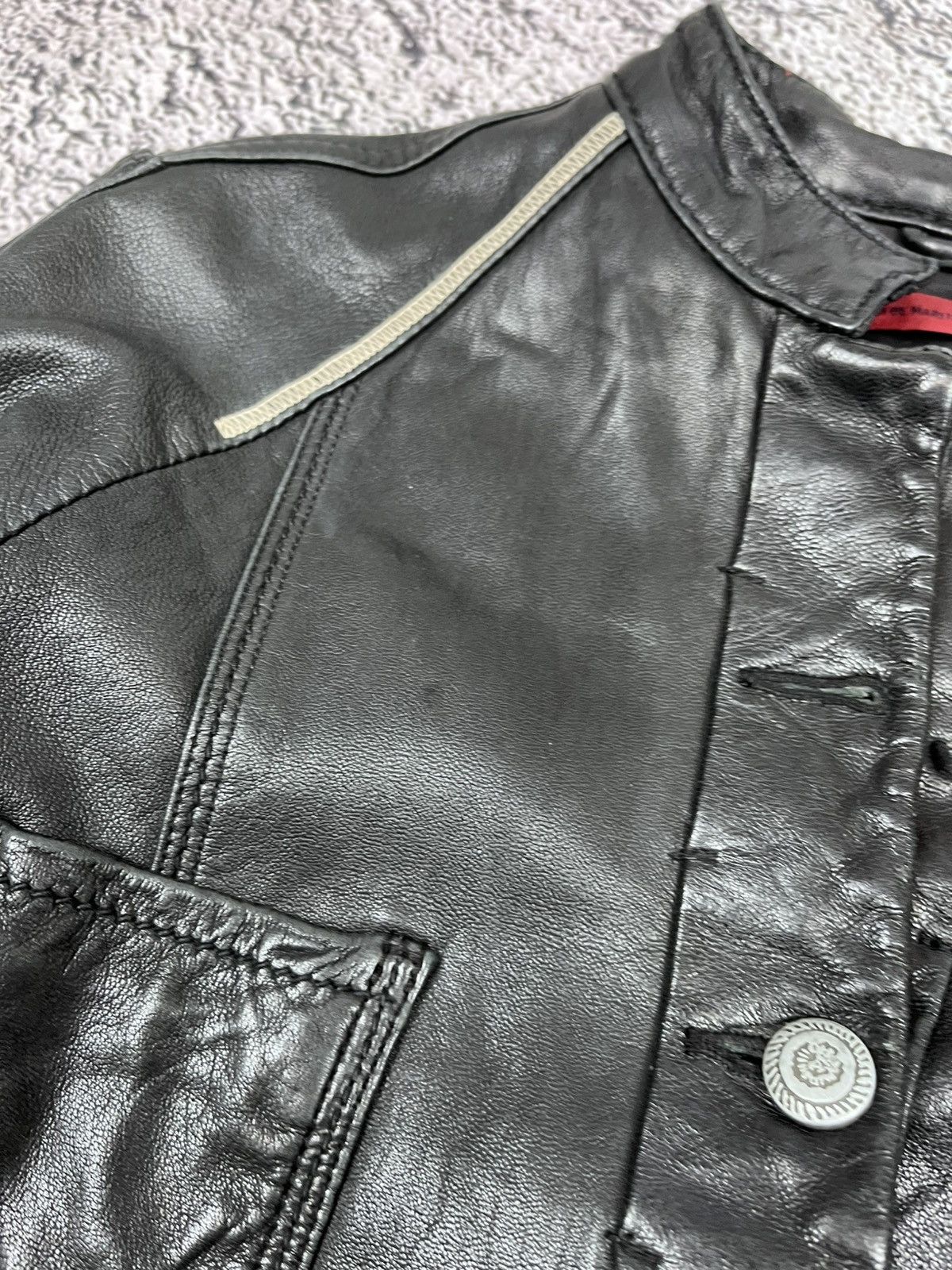 Marithe + Francois Girbaud MARITHE FRANÇOIS GIRBAUD Avant Garde Cropped Leather Jacket Size S / US 4 / IT 40 - 7 Thumbnail