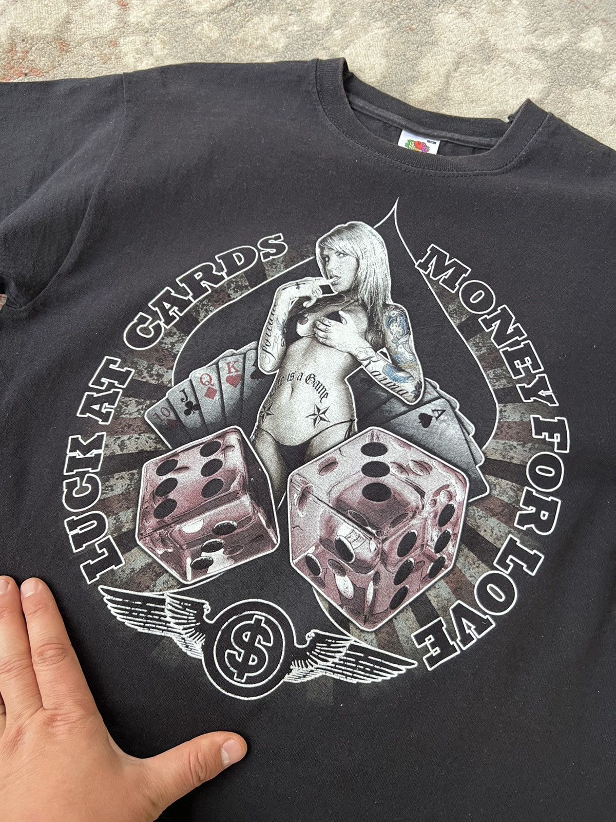 Fruit Of The Loom Poker Luck At Cards Money For Love Tee Size US M / EU 48-50 / 2 - 2 Thumbnail