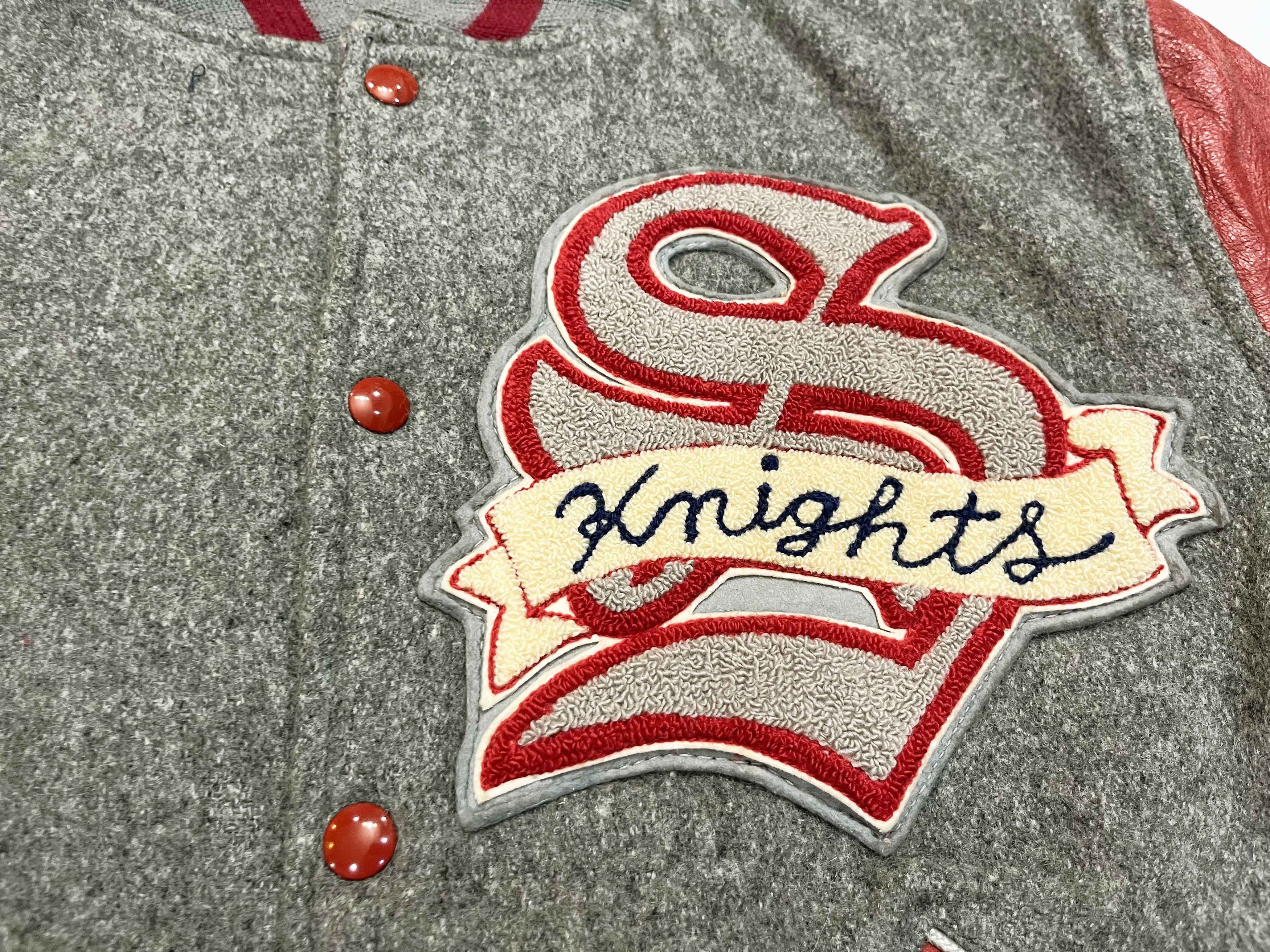 Other Vintage Catch Ball Silver Knights Leather Varsity Jacket Size US M / EU 48-50 / 2 - 3 Thumbnail