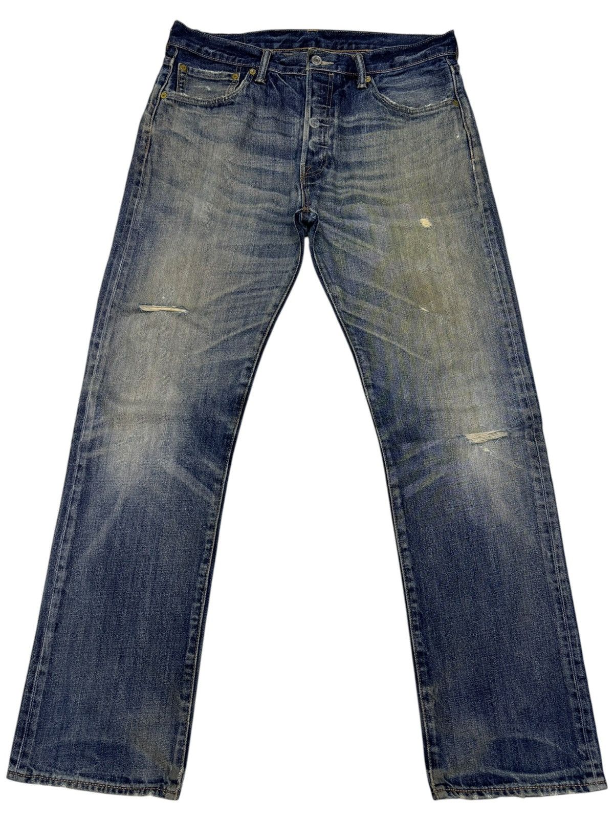 Levi's Levis 501 Y2K DISTRESSED DENIM JEANS Size US 34 / EU 50 - 7 Thumbnail