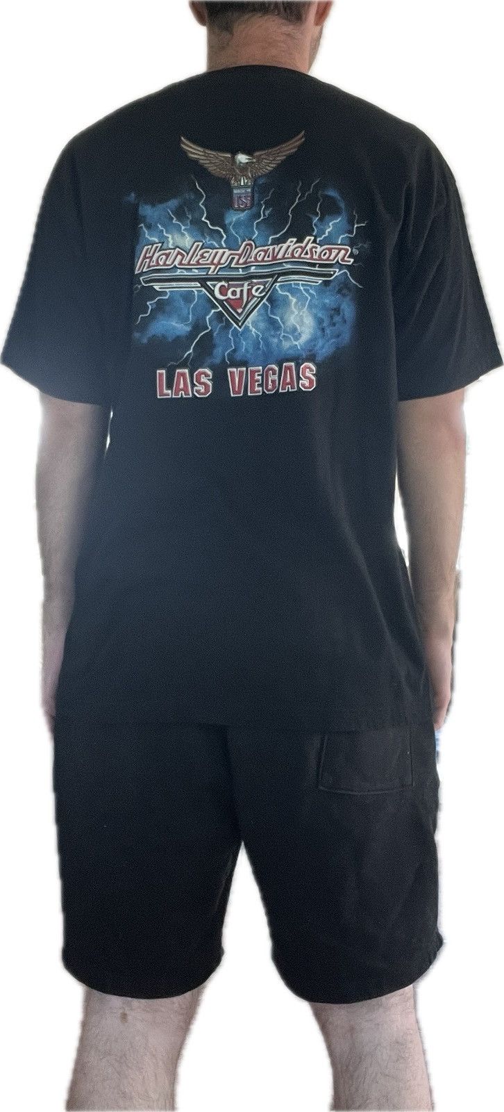 Harley Davidson Vintage Las Vegas Cafe Lightning Bolt Eagle T Shirt Size US XL / EU 56 / 4 - 8 Thumbnail